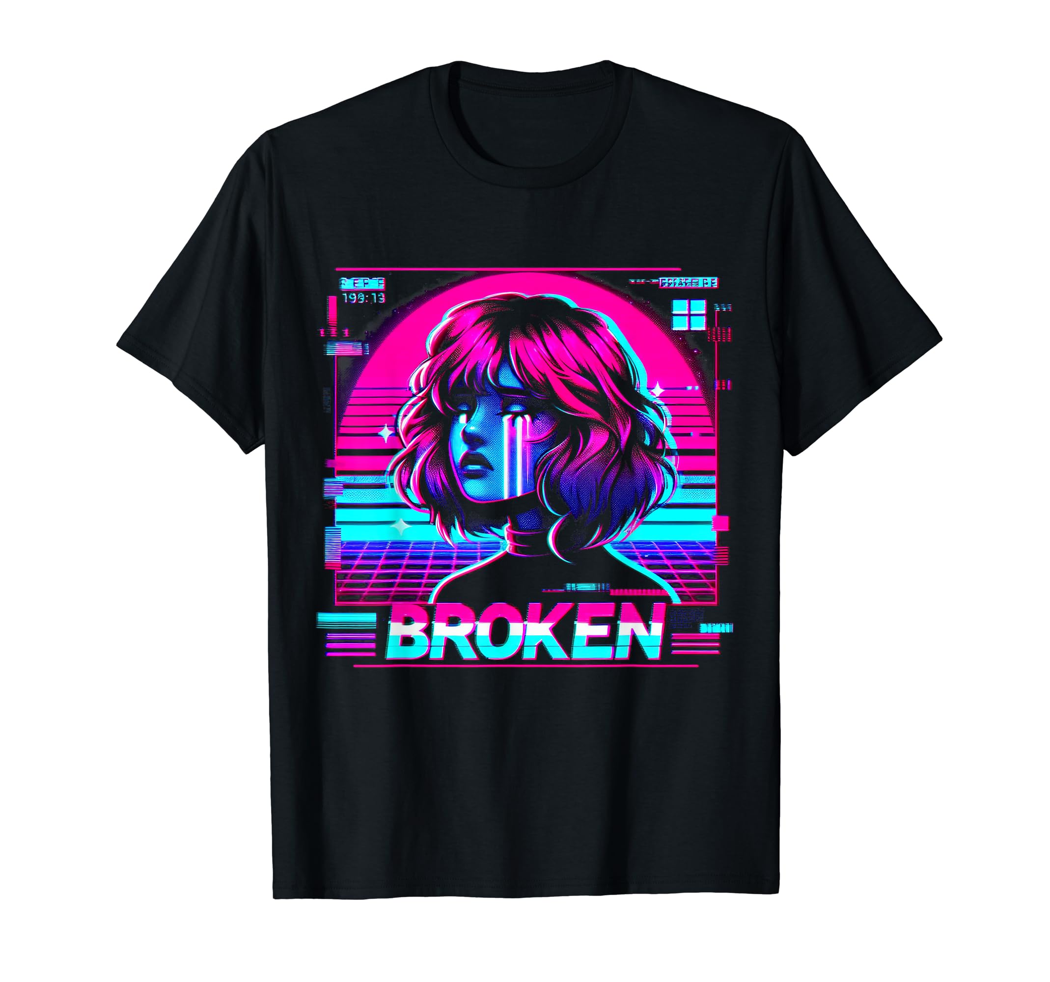 Sad Anime Japanese Vaporwave Aesthetic T-Shirt - Streetwear Style Men Women - T-Shirt, Sweatshirt, Hoodie