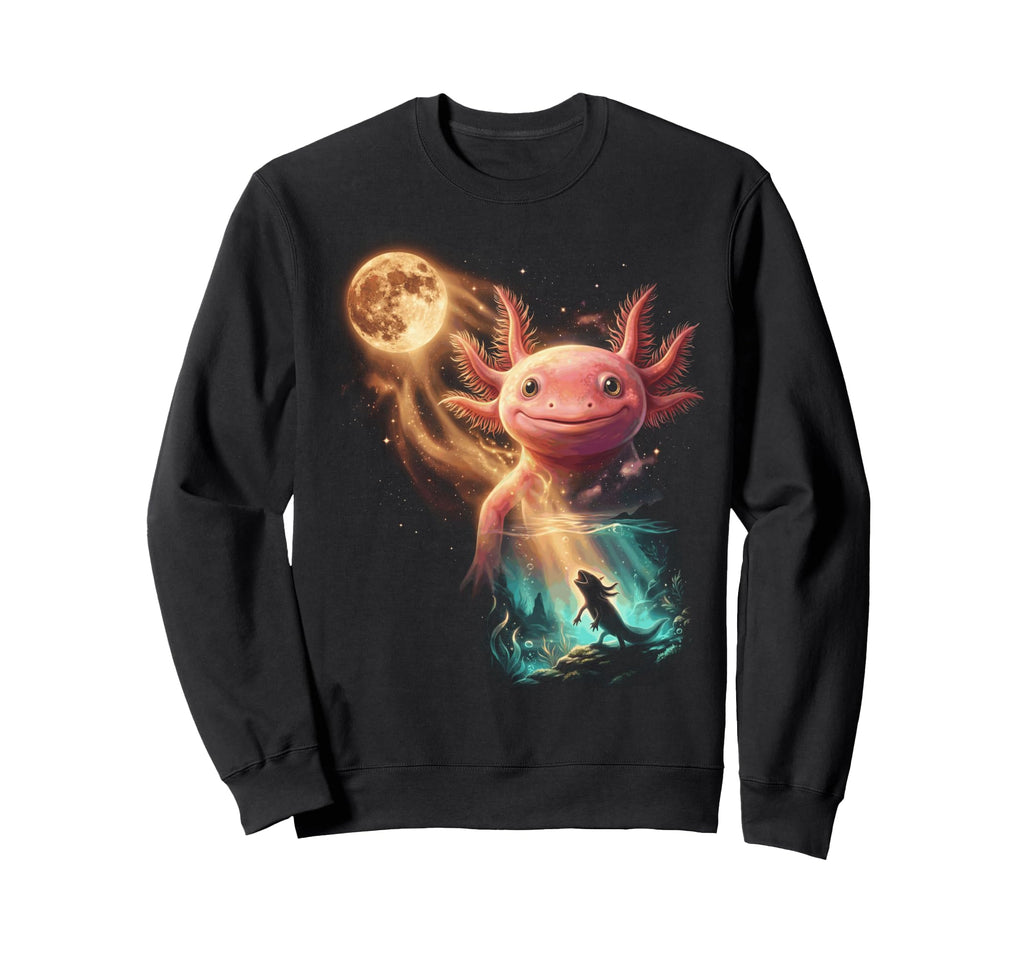 90S Axolotl Celestial Moon Y2K Sweatshirt - Minimalist Print Men Women - T-Shirt, Sweatshirt, Hoodie