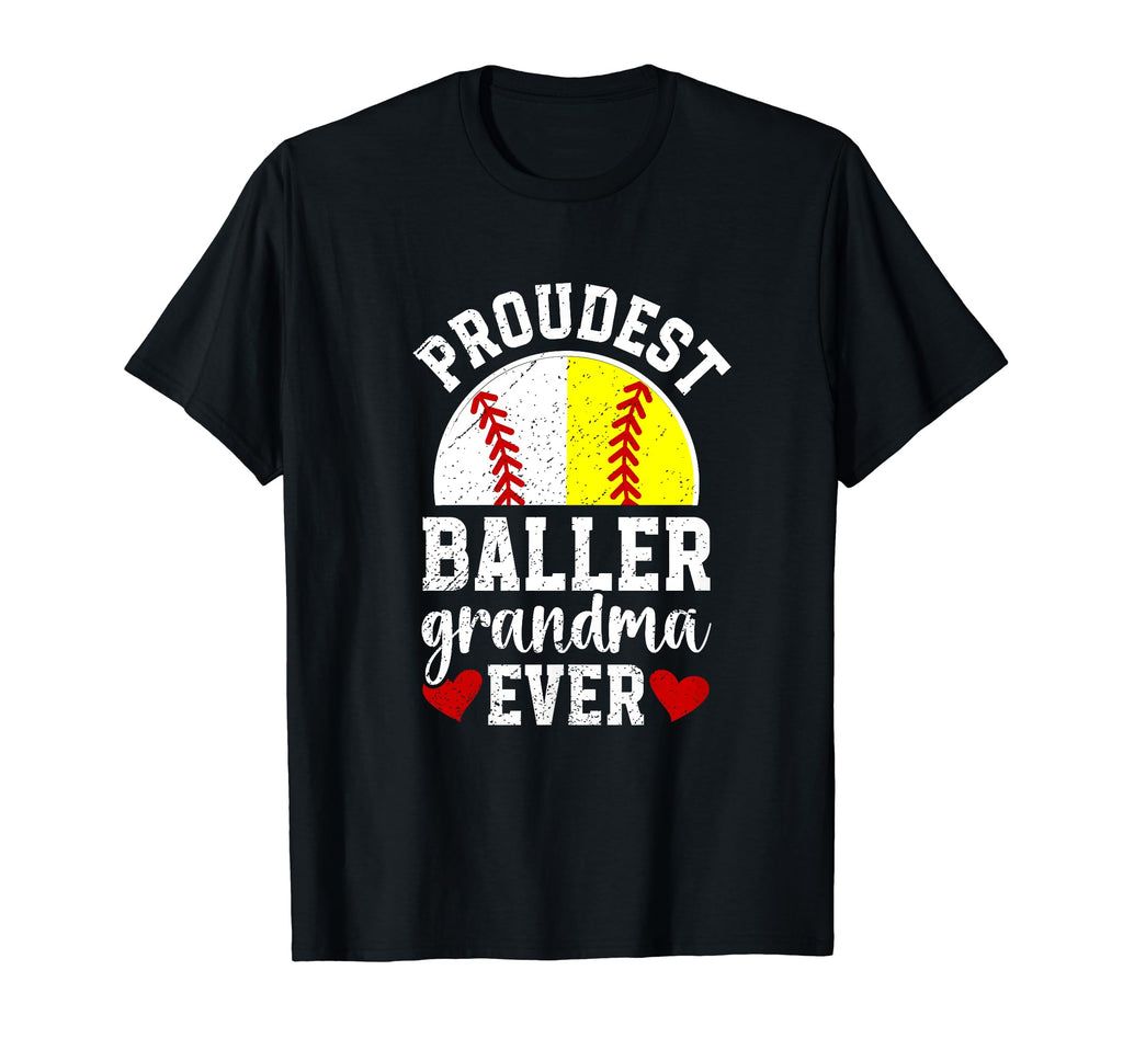 Proudest Baller Grandma Ever Softball T-Shirt - Graphic Print for Adults - T-Shirt, Sweatshirt, Hoodie