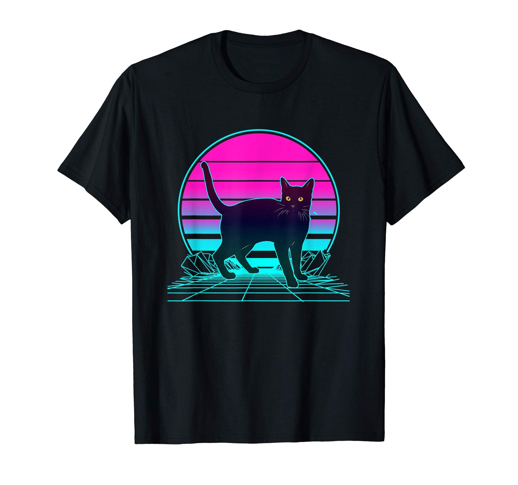 Sunset Black Cat T-Shirt - Custom Art Print for Adults - T-Shirt, Sweatshirt, Hoodie