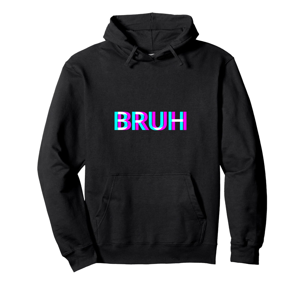 Bruh Vaporwave Aesthetic Anaglyph Hoodie - Novelty Apparel Men Women - T-Shirt, Sweatshirt, Hoodie