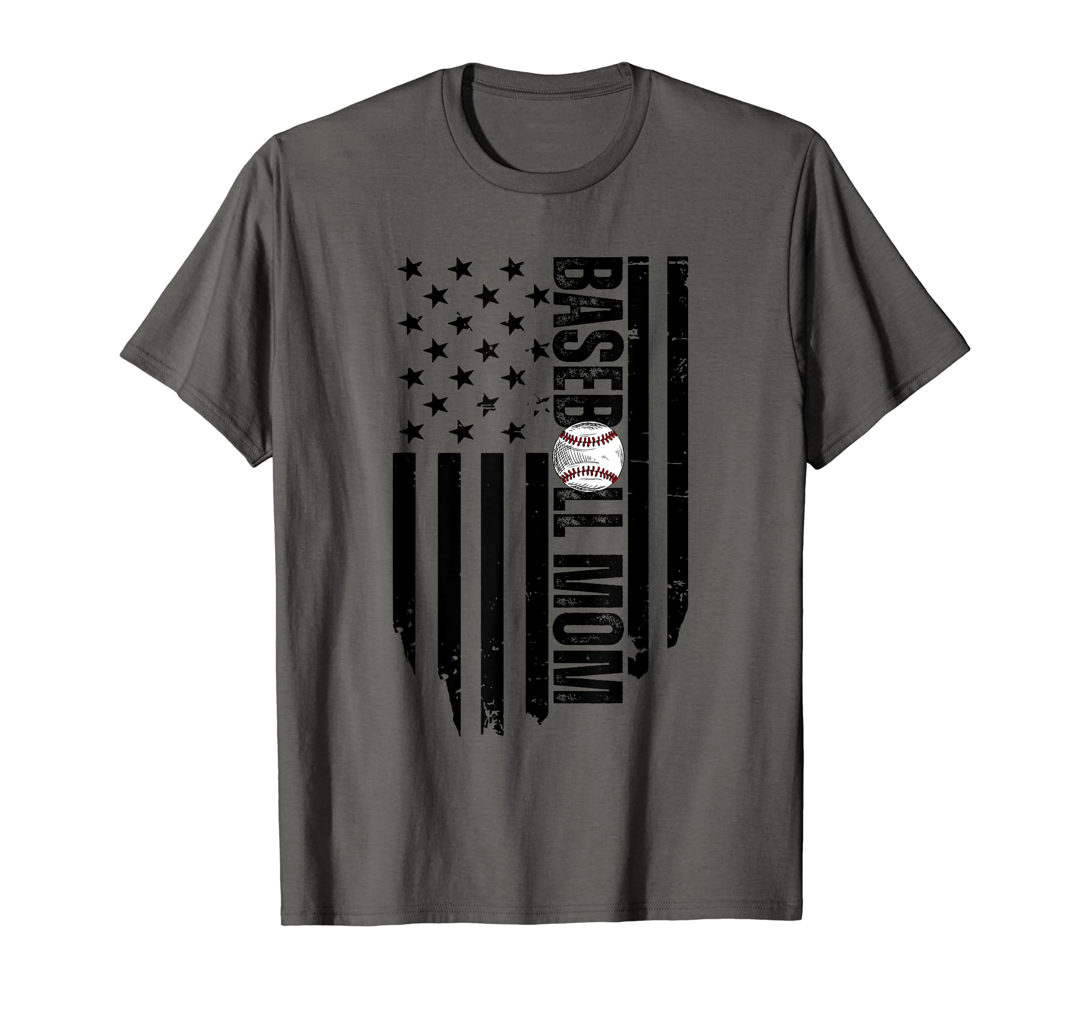 Baseball Mom Usa Flag Baseball Mama Day T-Shirt - Trendy Graphic Unisex - T-Shirt, Sweatshirt, Hoodie