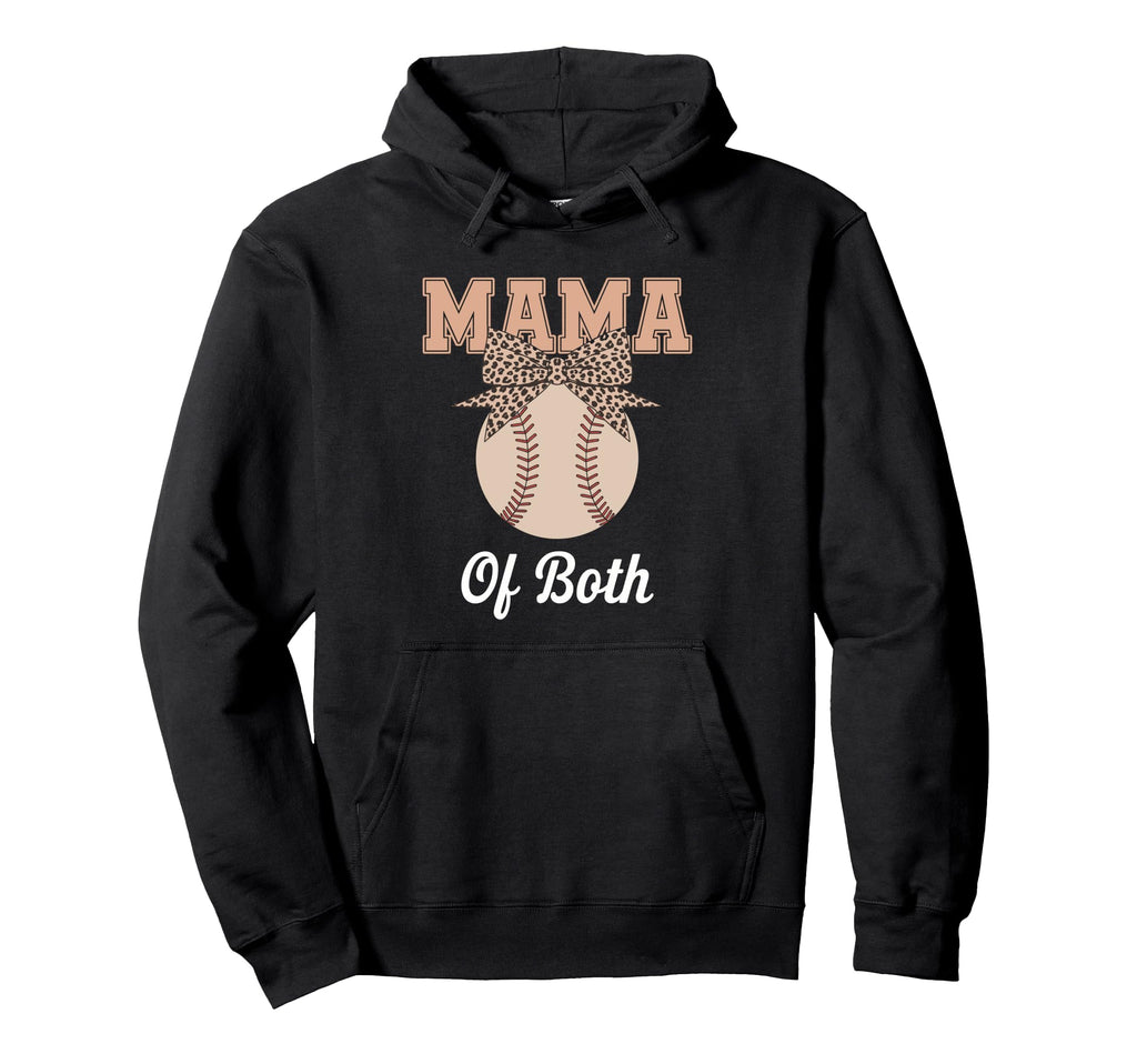 Leopard Mothers Day Mama Mom Both Baseball Hoodie - Trendy Graphic Unisex - T-Shirt, Sweatshirt, Hoodie