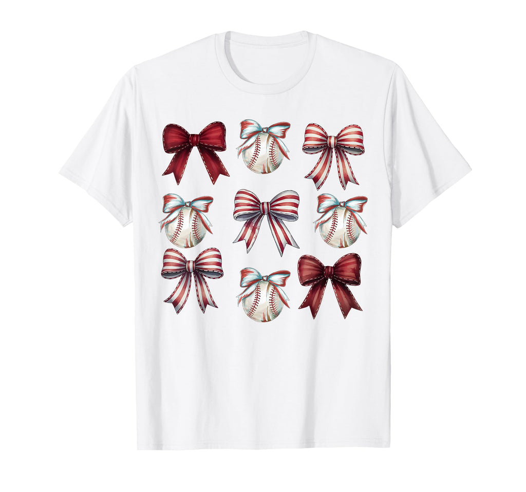 Baseball Coquette Bow Baseball Mom Mama T-Shirt - Minimalist Print Unisex - T-Shirt, Sweatshirt, Hoodie