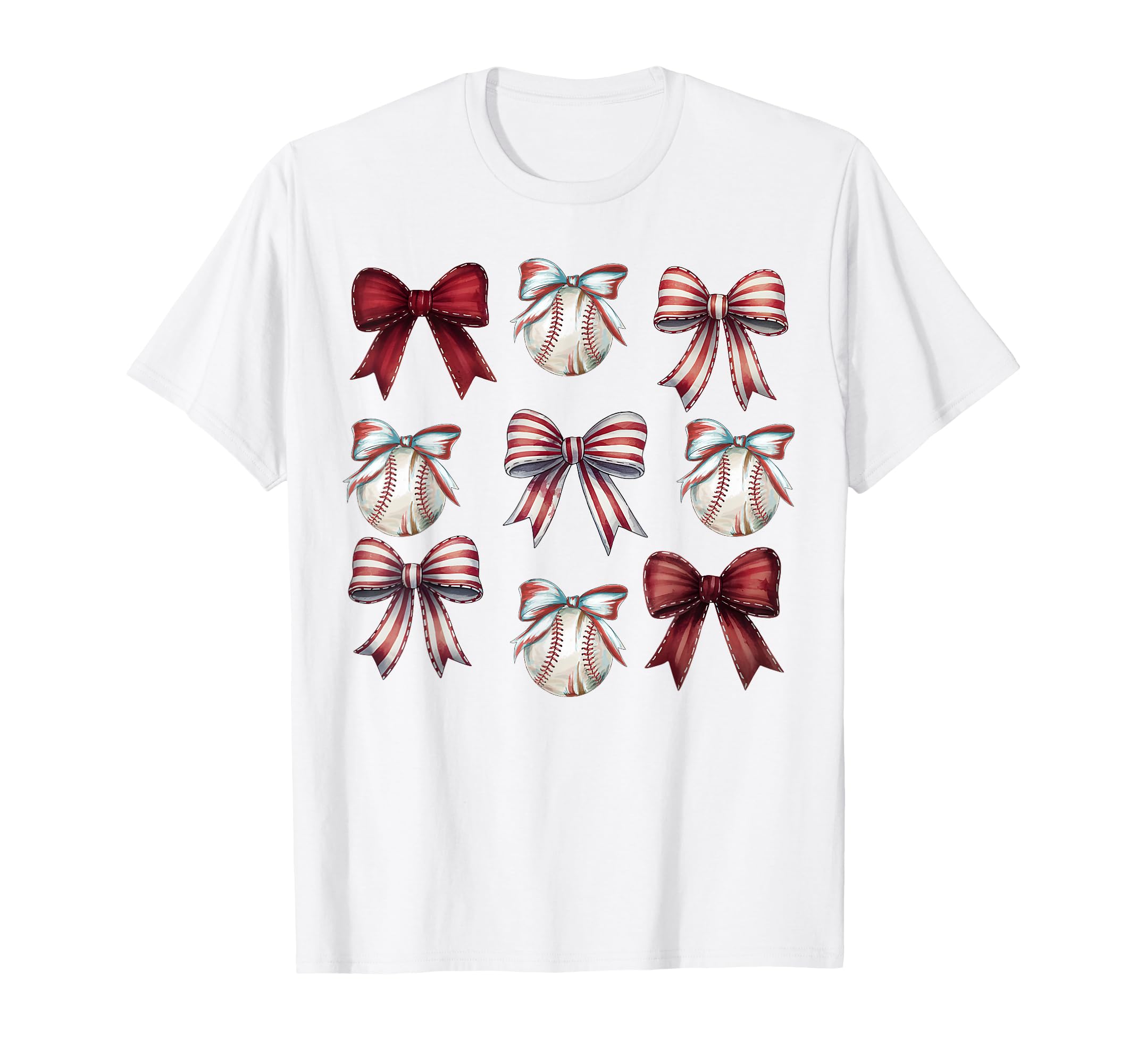 Baseball Coquette Bow Baseball Mom Mama T-Shirt - Minimalist Print Unisex - T-Shirt, Sweatshirt, Hoodie