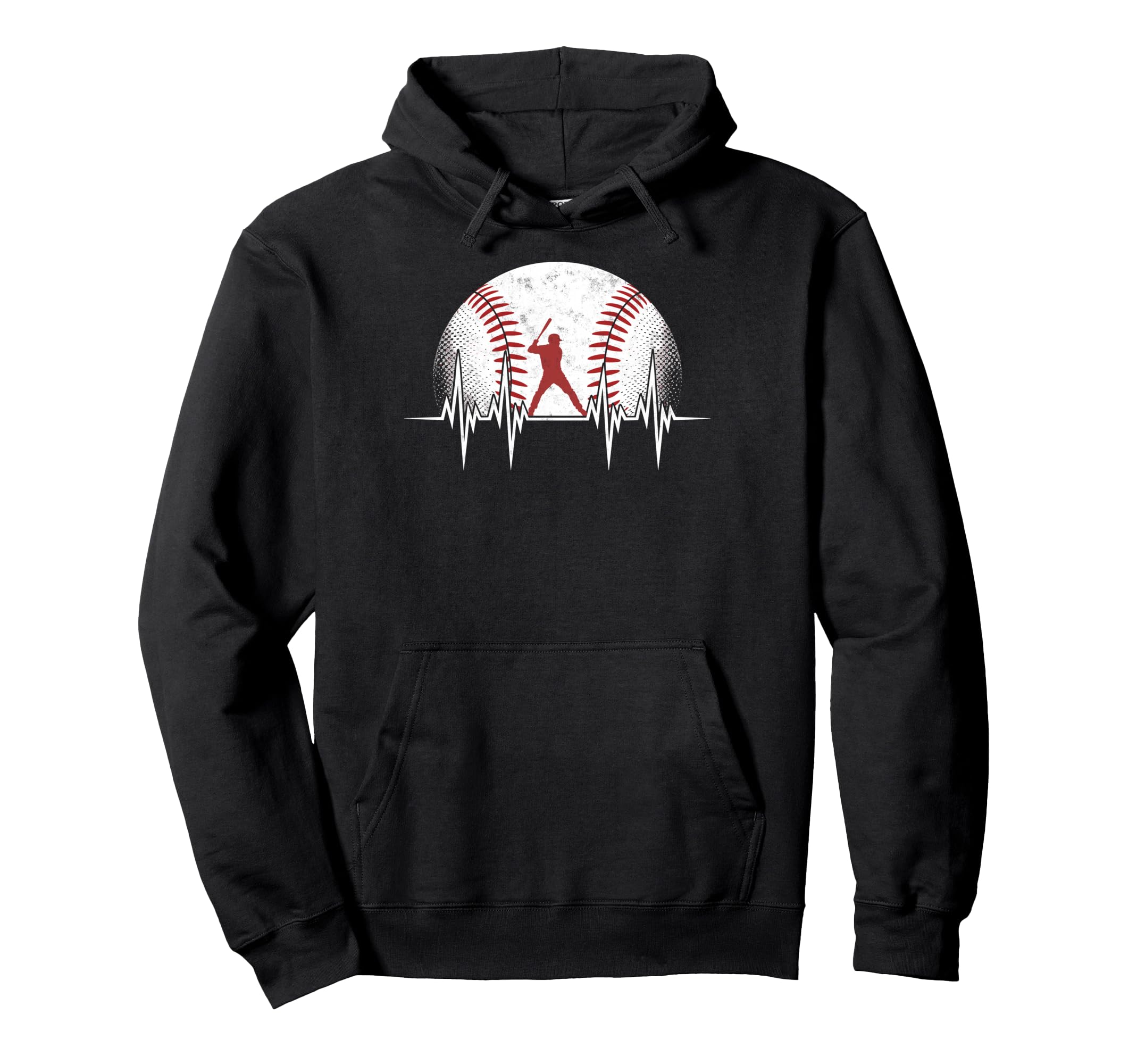 Baseball Ball Heartbeat Player Coach Hoodie - Unique Graphic for Adults - T-Shirt, Sweatshirt, Hoodie