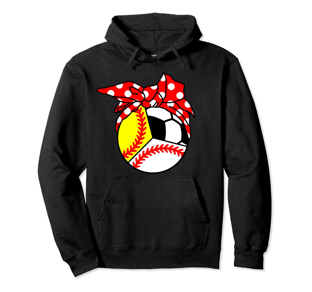 Baseball Softball Soccer Player Mom Funny Hoodie - Graphic Print Unisex - T-Shirt, Sweatshirt, Hoodie