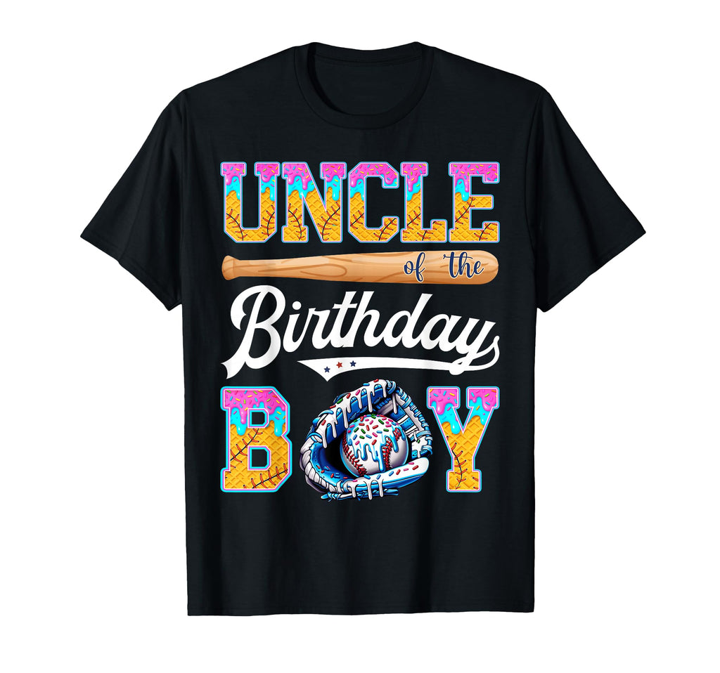 Uncle Birthday Baseball Ice Cream T-Shirt - Novelty Apparel for Adults - T-Shirt, Sweatshirt, Hoodie