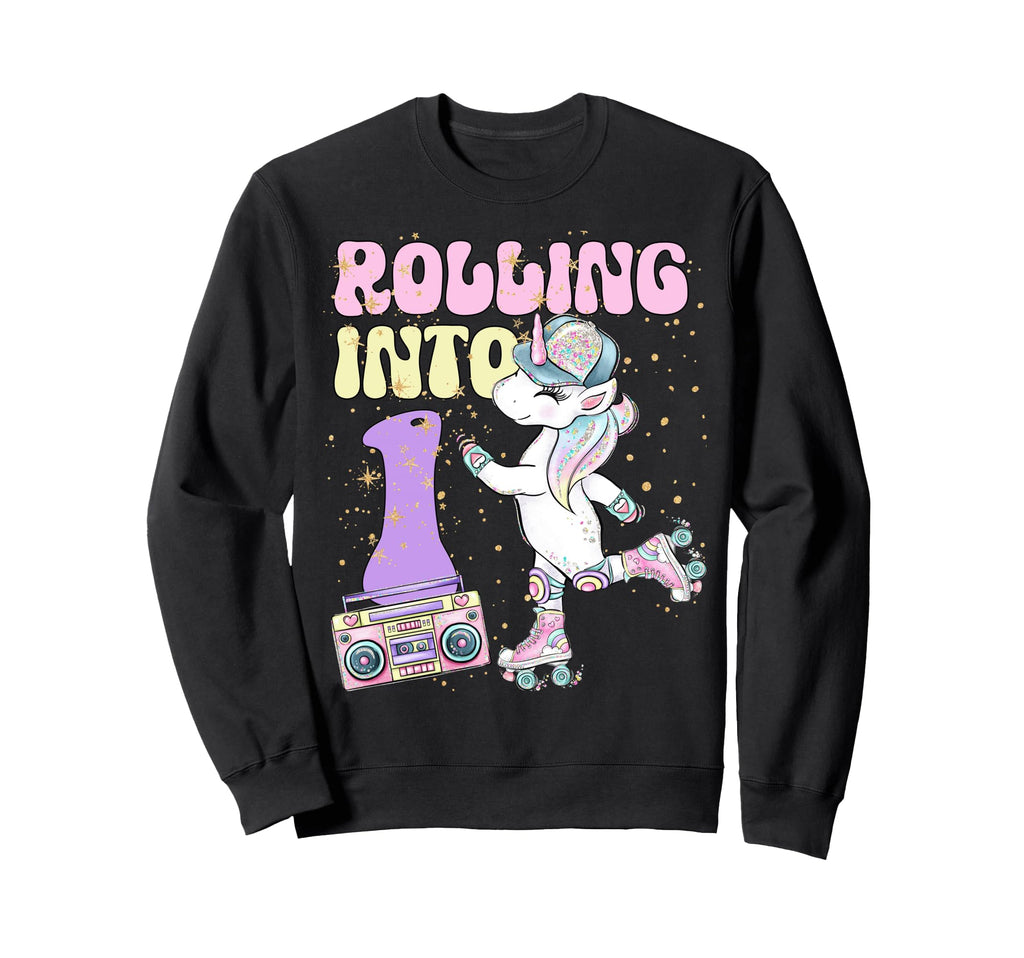1St Birthday Roller Skate Party Unicorn Sweatshirt - Graphic Print Unisex - T-Shirt, Sweatshirt, Hoodie