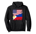 Half Filipino Flag Philippines Usa Gift Hoodie - Novelty Apparel Men Women - T-Shirt, Sweatshirt, Hoodie