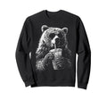 Bear Drinking Iced Coffee Funny Sweatshirt - Novelty Apparel Men Women - T-Shirt, Sweatshirt, Hoodie