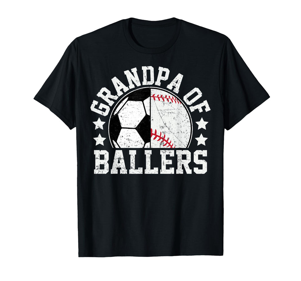 Grandpa Ballers Soccer Baseball T-Shirt - Casual Everyday Wear for Adults - T-Shirt, Sweatshirt, Hoodie