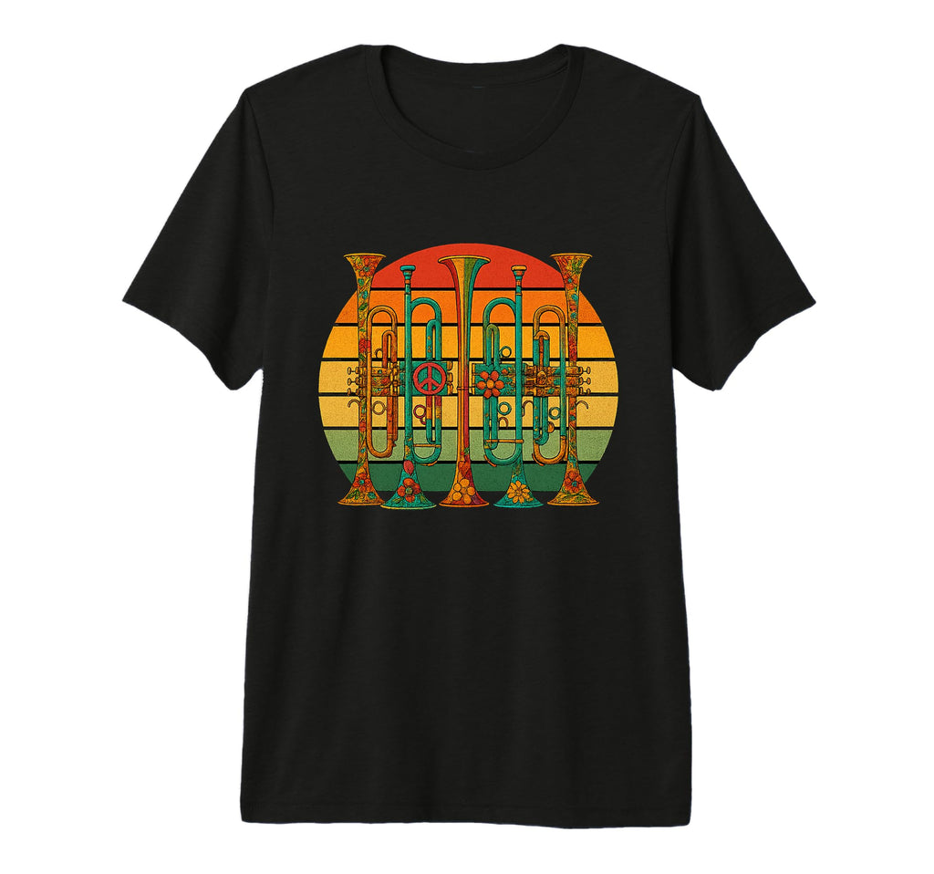 Trumpet Funny 80S Musician Tri Blend T-Shirt - Graphic Print for Adults - T-Shirt, Sweatshirt, Hoodie