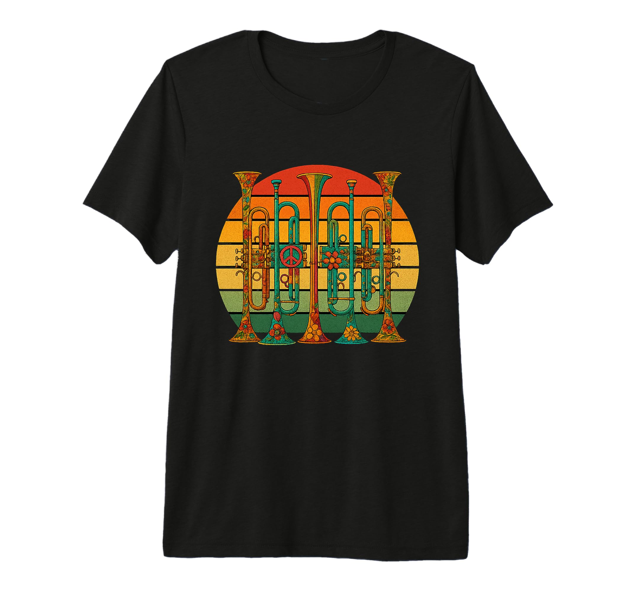 Trumpet Funny 80S Musician Tri Blend T-Shirt - Graphic Print for Adults - T-Shirt, Sweatshirt, Hoodie