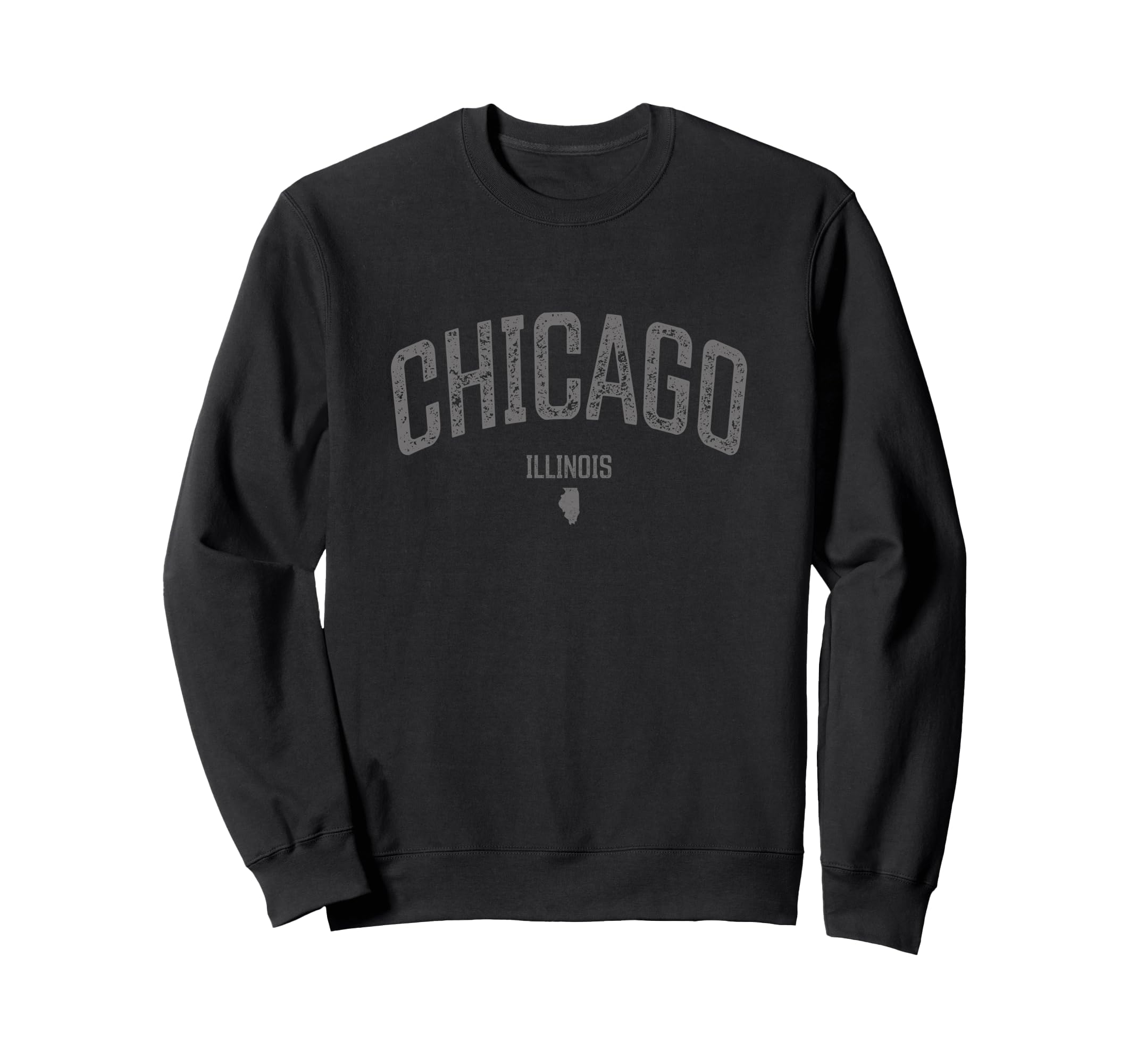 Chicago Illinois Distressed Illinois Sweatshirt - Trendy Graphic Unisex - T-Shirt, Sweatshirt, Hoodie