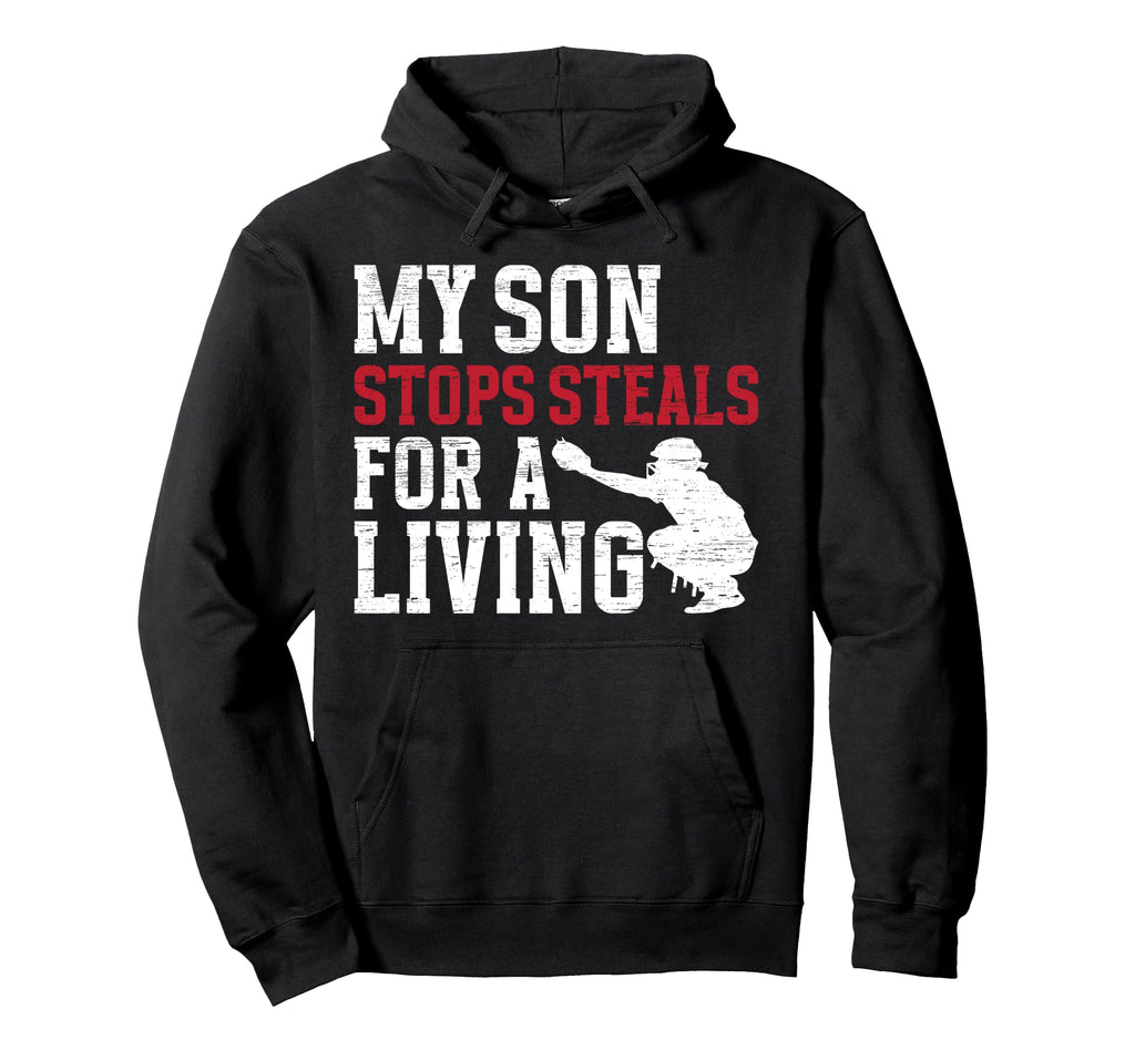 Proud Baseball Catcher Dad Baseball Hoodie - Casual Everyday Wear Unisex - T-Shirt, Sweatshirt, Hoodie