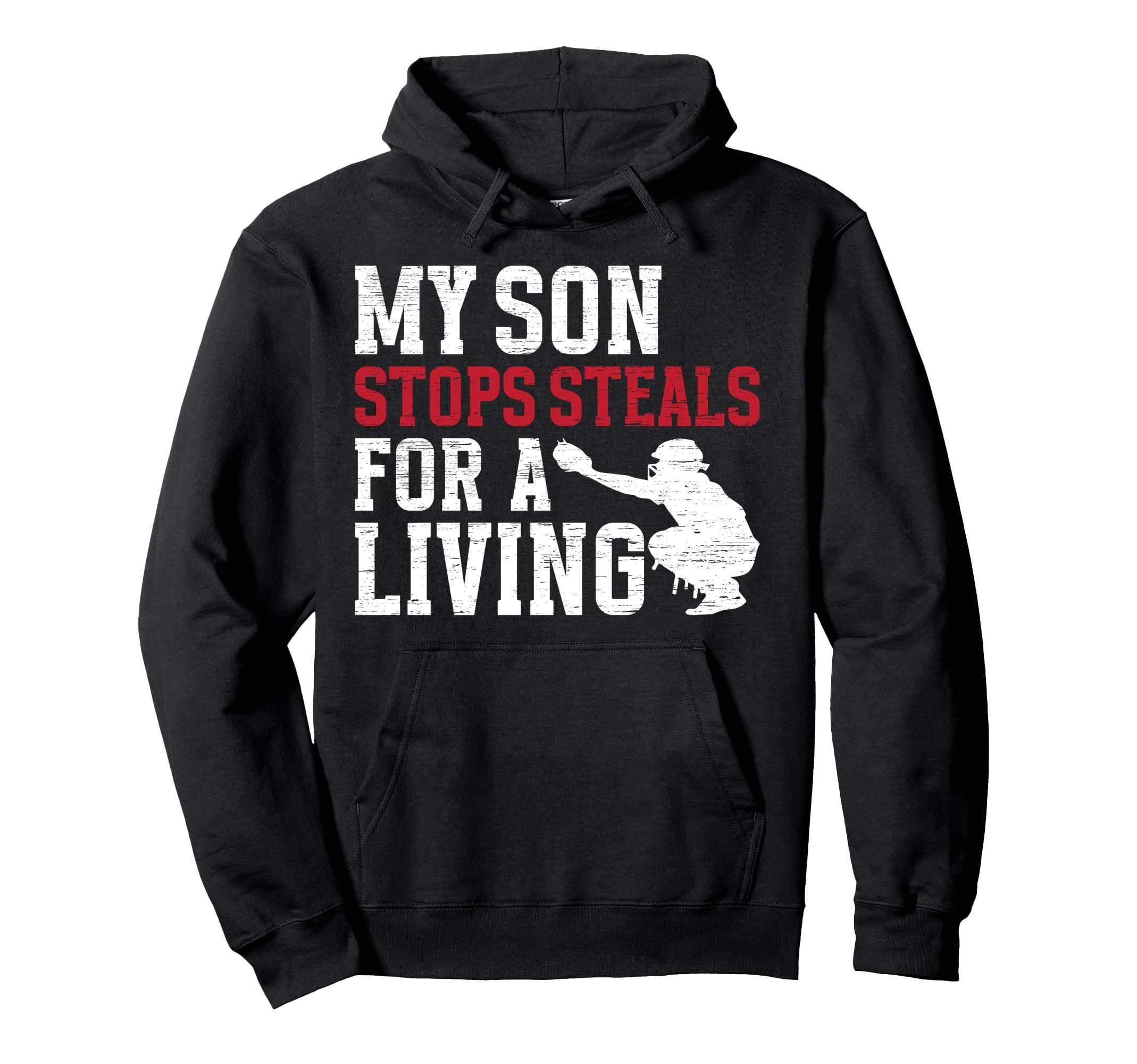 Proud Baseball Catcher Dad Baseball Hoodie - Casual Everyday Wear Unisex - T-Shirt, Sweatshirt, Hoodie