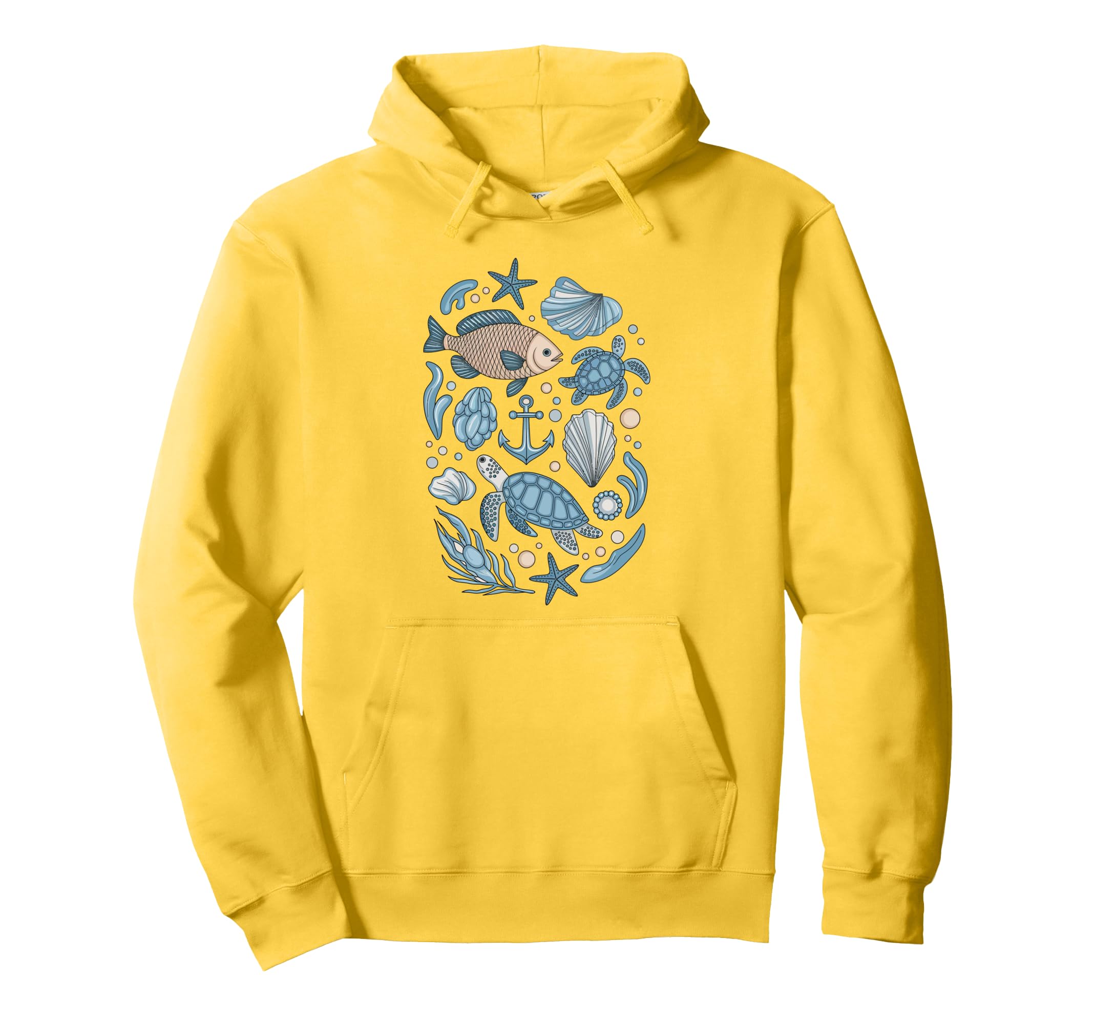 90S Fisherman Aesthetic Fish Beachy Ocean Hoodie - Custom Art Print Unisex - T-Shirt, Sweatshirt, Hoodie