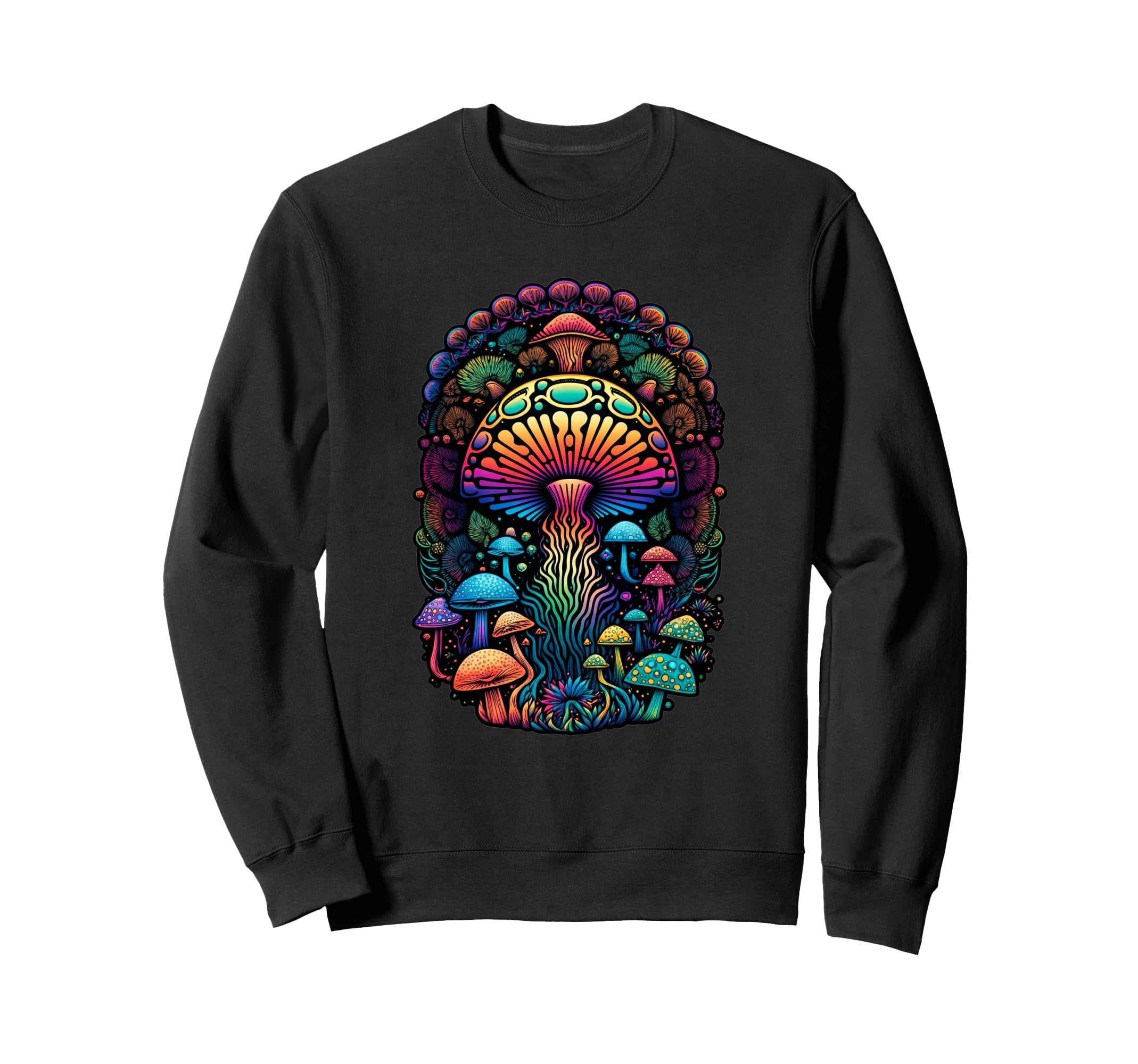 Colorful Trippy Mushroom Fantasy Sweatshirt - Minimalist Print for Adults - T-Shirt, Sweatshirt, Hoodie