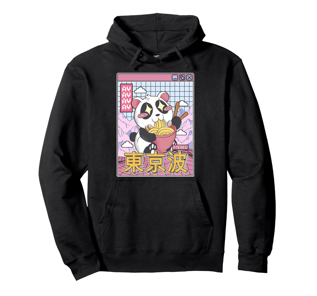 Panda Bear Ramen Japanese Kawaii Hoodie - Fun Novelty Design Unisex - T-Shirt, Sweatshirt, Hoodie