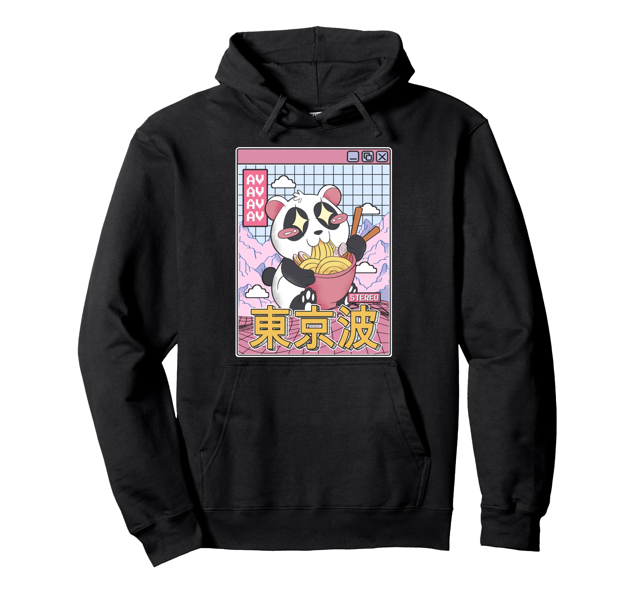 Panda Bear Ramen Japanese Kawaii Hoodie - Fun Novelty Design Unisex - T-Shirt, Sweatshirt, Hoodie