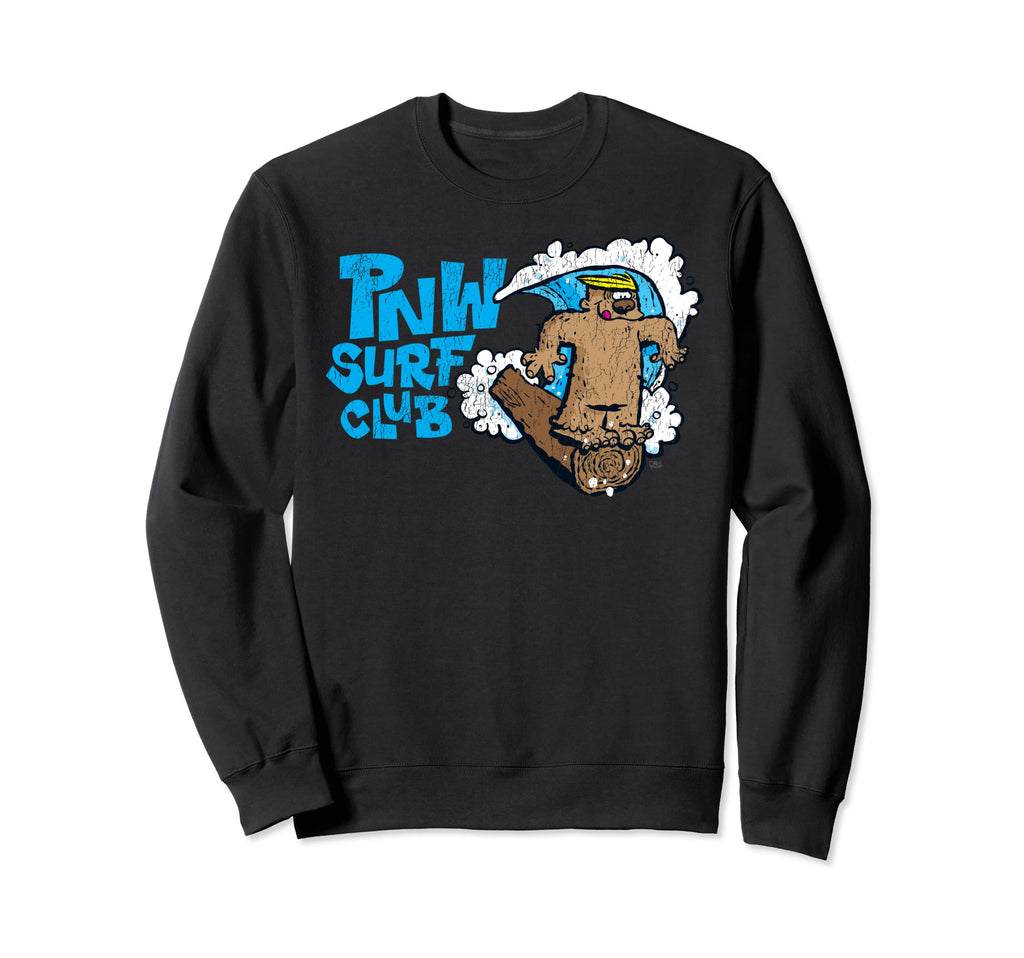 Mens Bigfoot Pnw Funny Surfing Sweatshirt - Custom Art Print Men Women - T-Shirt, Sweatshirt, Hoodie