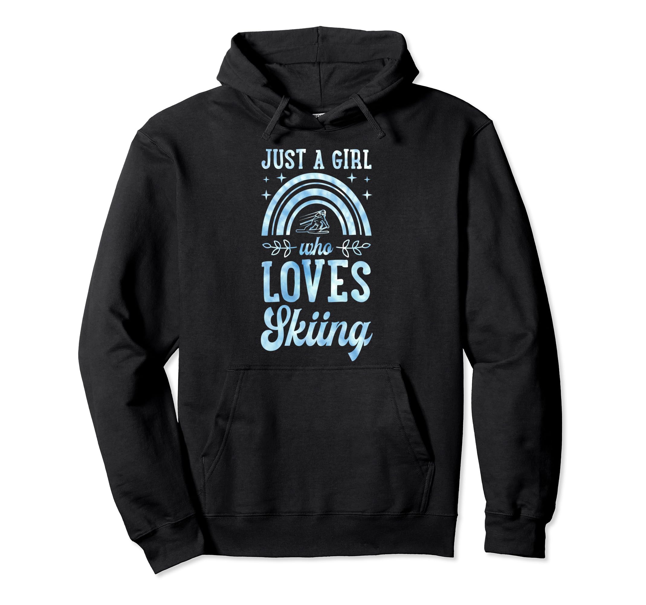 Just Who Loves Skiing Bohemian Rainbow Hoodie - Trendy Graphic for Adults - T-Shirt, Sweatshirt, Hoodie
