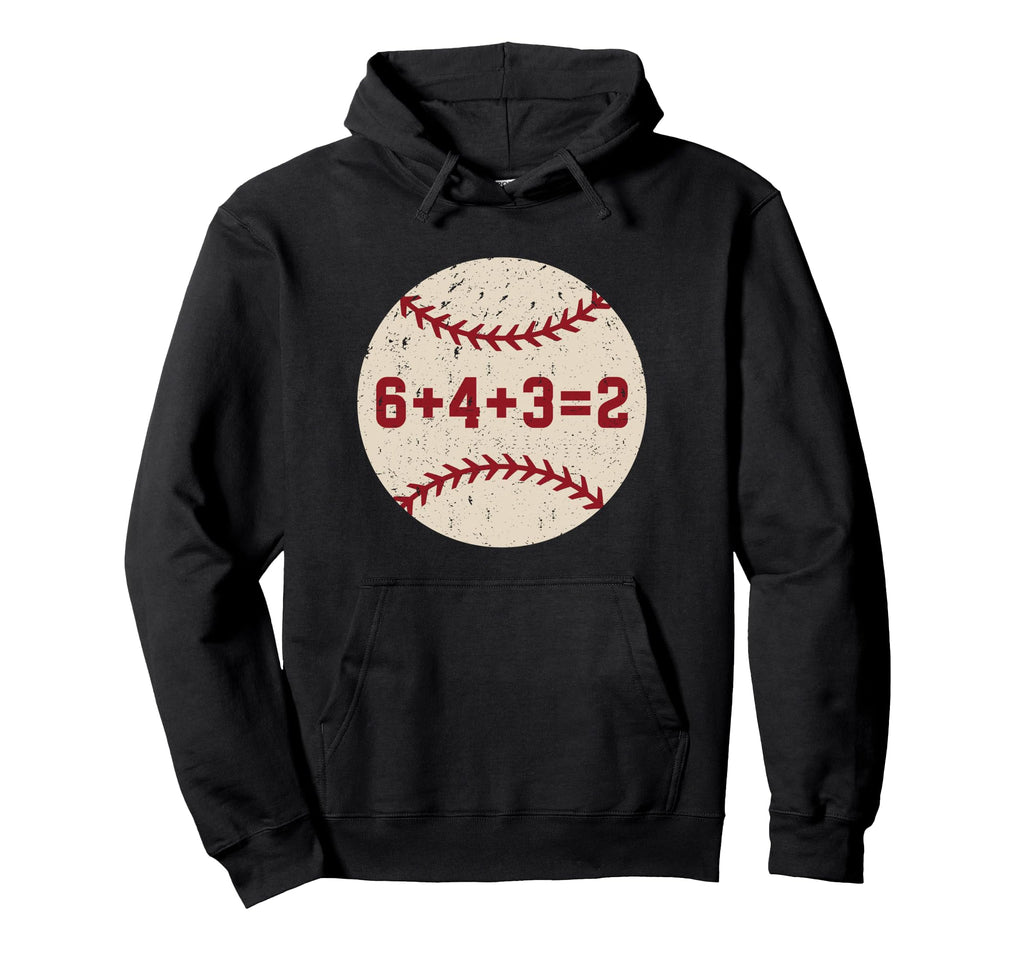 6 4 3 2 Baseball Double Play Funny Hoodie - Fun Novelty Design for Adults - T-Shirt, Sweatshirt, Hoodie