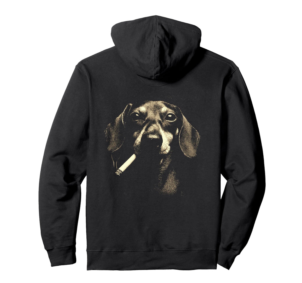 Dachshund Smoking Cigarette Grunge Meme 90S Hoodie - Graphic Print Unisex - T-Shirt, Sweatshirt, Hoodie