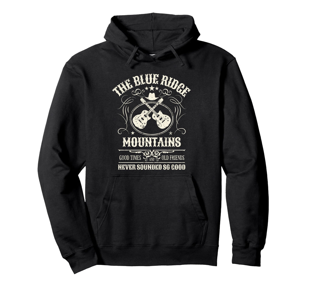 Blue Ridge Mountains Guitars Distressed Hoodie - Custom Art Print Men Women - T-Shirt, Sweatshirt, Hoodie