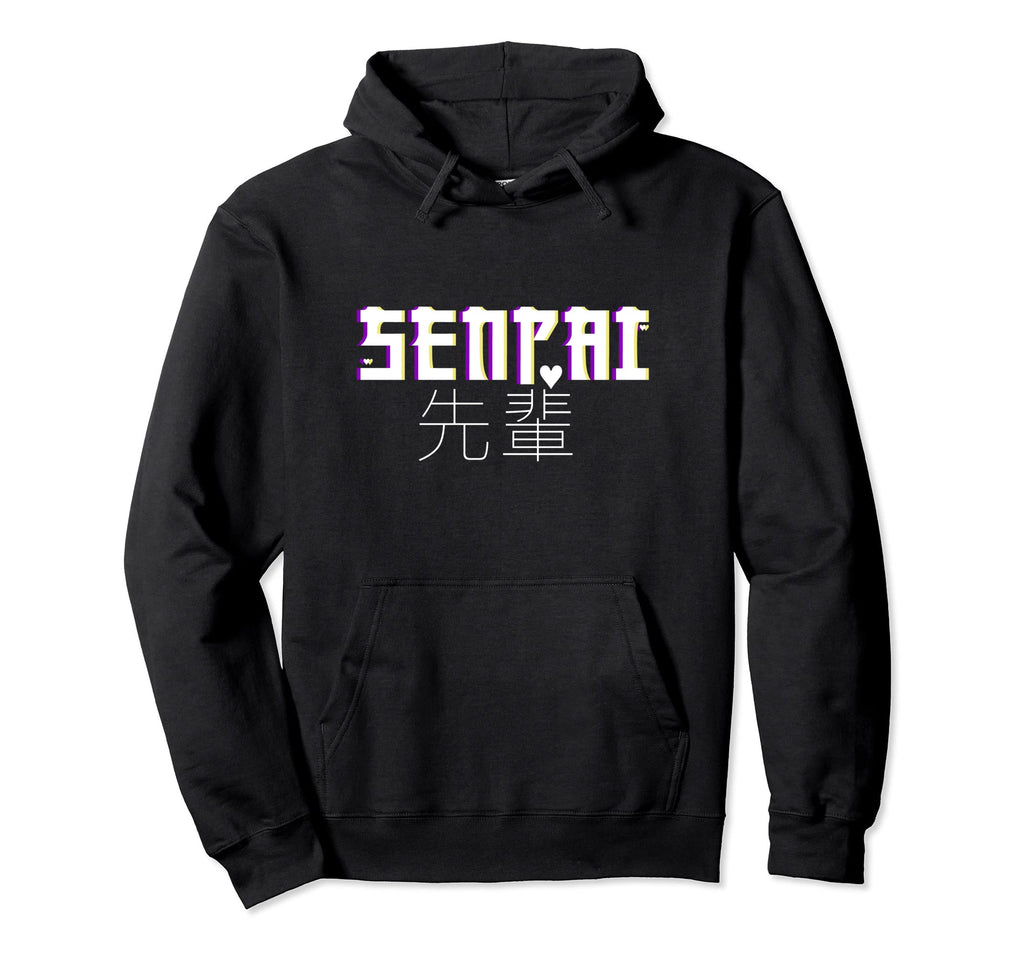 Anmie Senpai Senior Japanese Lettering Hoodie - Streetwear Style Unisex - T-Shirt, Sweatshirt, Hoodie