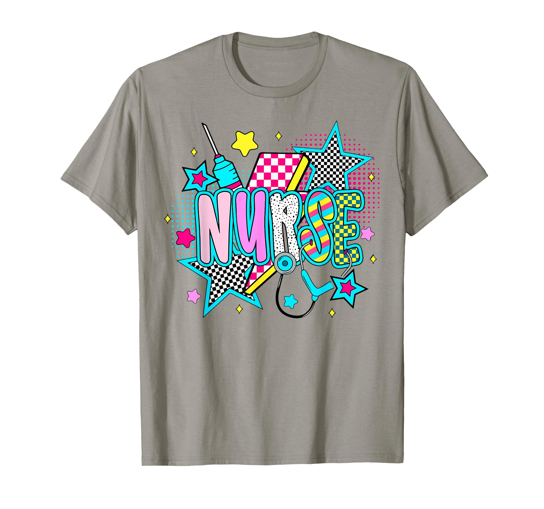 Nurse Rn Stethoscope 80S 90S Neon T-Shirt - Novelty Apparel Unisex - T-Shirt, Sweatshirt, Hoodie