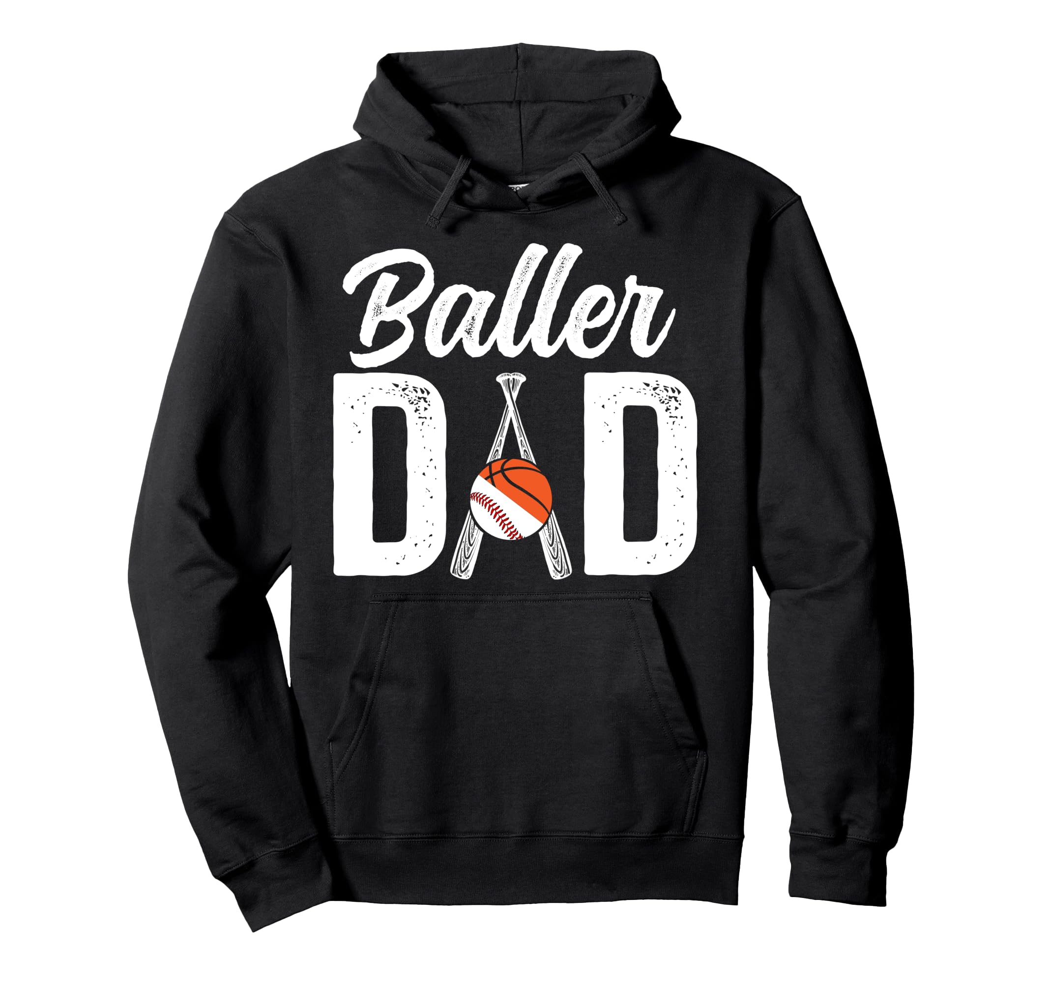 Baller Dad Proud Baseball Basketball Dad Hoodie - Custom Art Print Unisex - T-Shirt, Sweatshirt, Hoodie