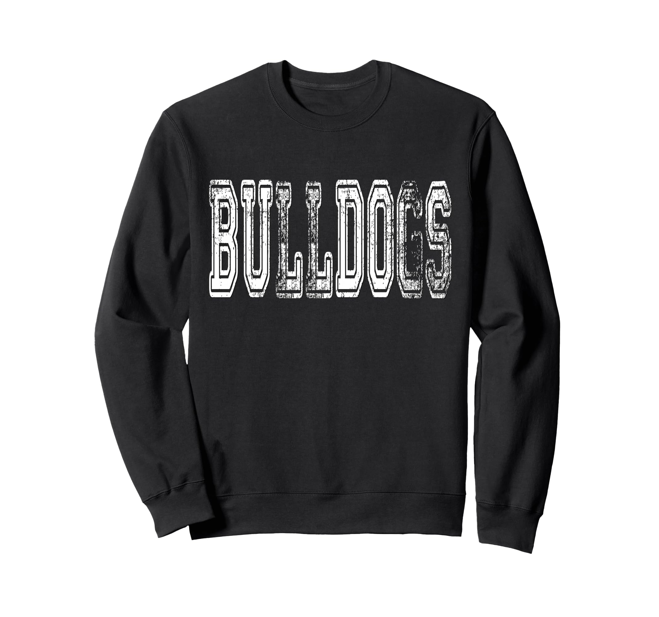 Bulldogs Mascot Distressed School Sweatshirt - Unique Graphic Men Women - T-Shirt, Sweatshirt, Hoodie