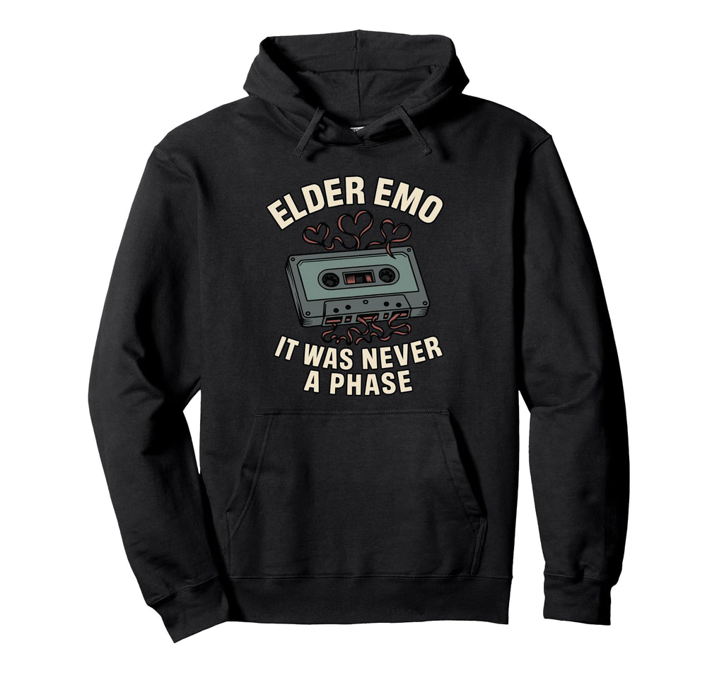 Elder Emo Cassette Tape Hearts Music Hoodie - Trendy Graphic Men Women - T-Shirt, Sweatshirt, Hoodie