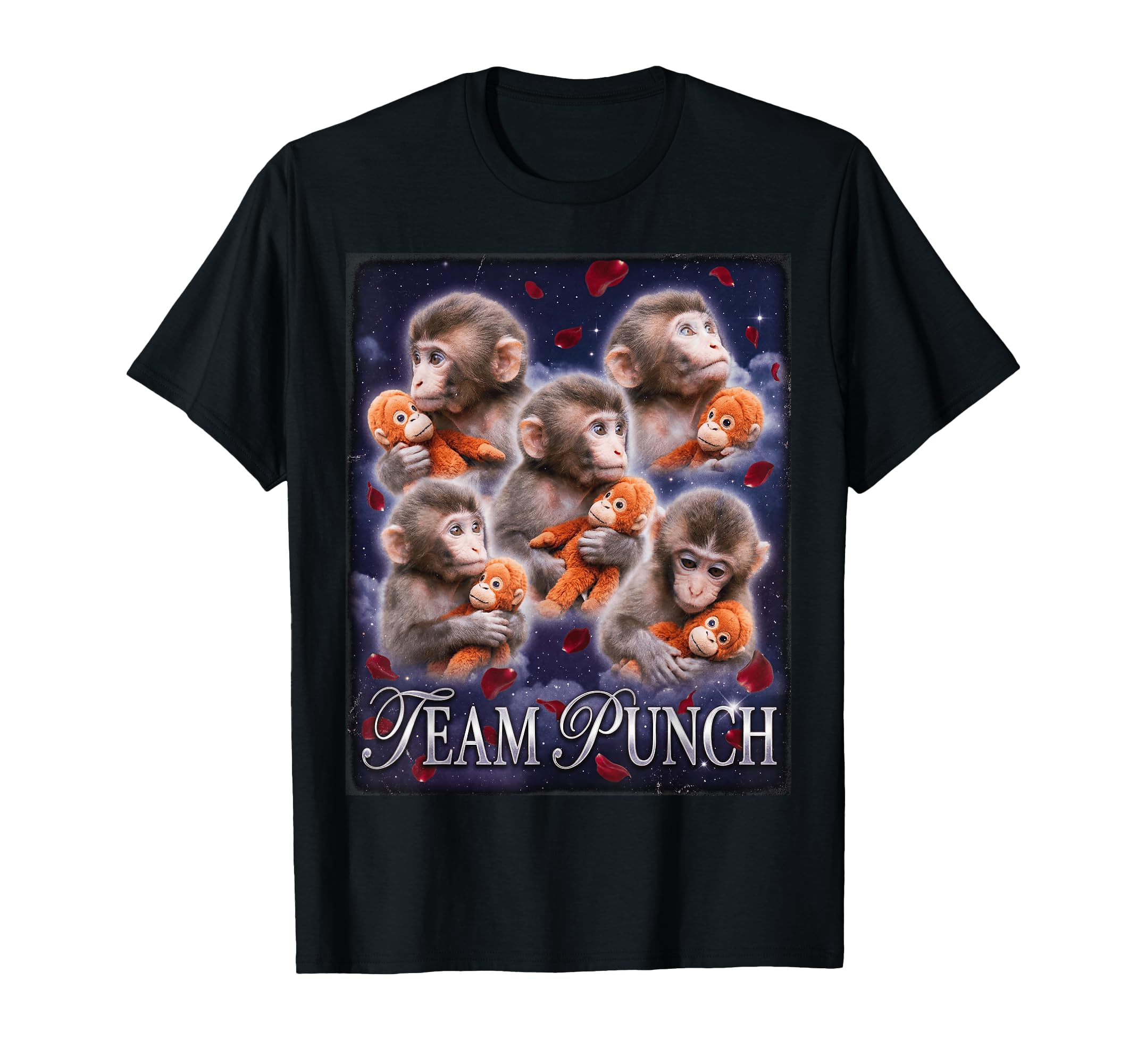 Team Punch Monkey Meme Y2K Bootleg Collage T-Shirt - Trendy Graphic Unisex - T-Shirt, Sweatshirt, Hoodie