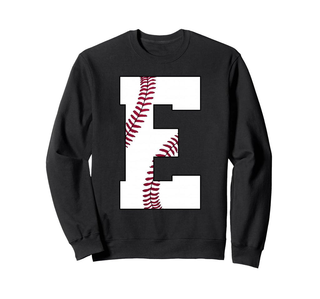 E Baseball Initial Personalized Sweatshirt - Custom Art Print Unisex - T-Shirt, Sweatshirt, Hoodie