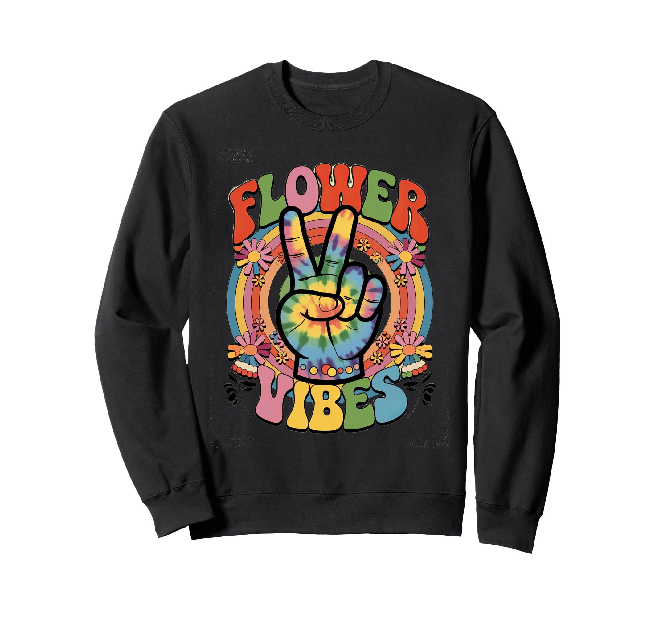 Groovy Flower Vibes Grooooovy Party Sweatshirt - Trendy Graphic Unisex - T-Shirt, Sweatshirt, Hoodie