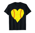 Softball Heart Cheer Mama Mom Mothers T-Shirt - Aesthetic Graphic Unisex - T-Shirt, Sweatshirt, Hoodie