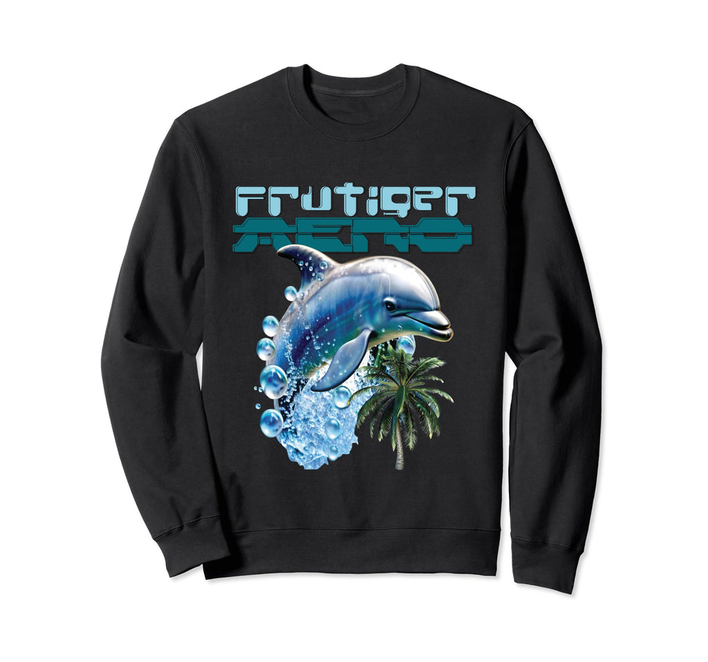 Frutiger Aero Splashy Dolphin Y2K Sweatshirt - Custom Art Print Men Women - T-Shirt, Sweatshirt, Hoodie