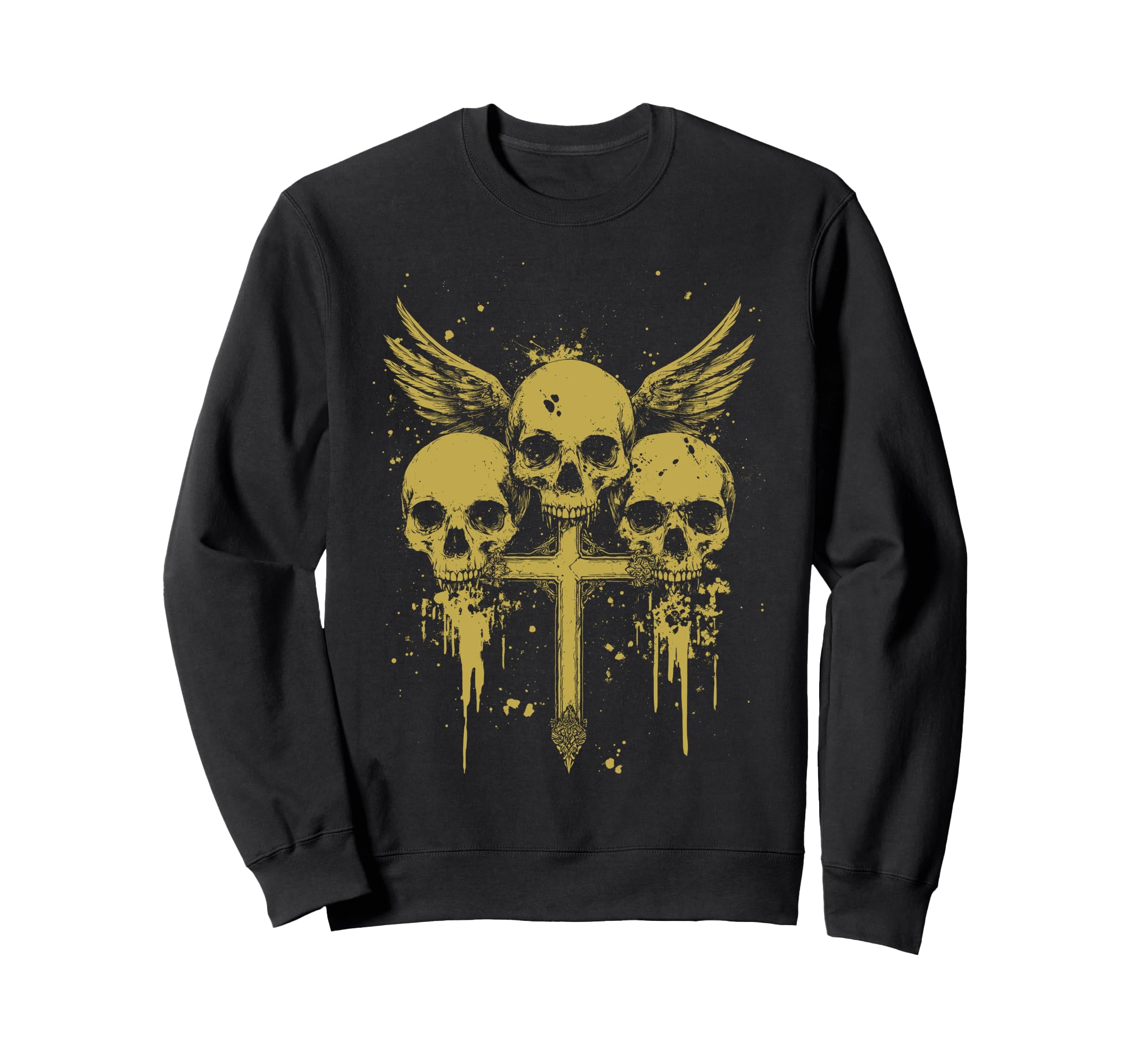 Skull Cross Y2K Aesthetic Goth Alt Sweatshirt - Trendy Graphic Unisex - T-Shirt, Sweatshirt, Hoodie