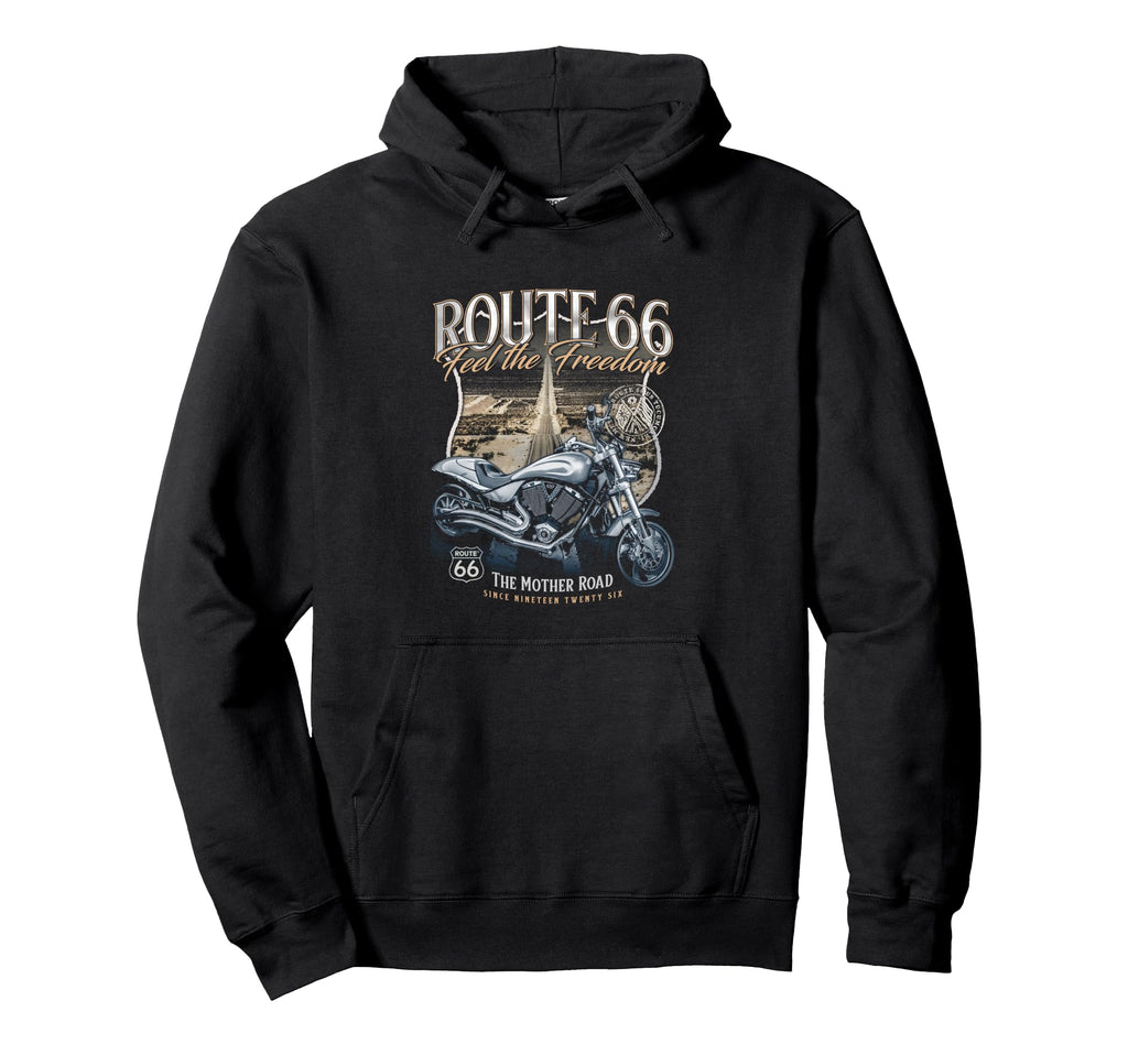 Route 66 Feel Freedom Hoodie - Custom Art Print for Adults - T-Shirt, Sweatshirt, Hoodie