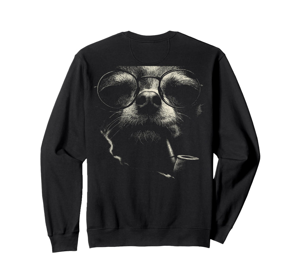 Fun Chihuahua Smoking Pipe Glasses Sweatshirt - Trendy Graphic Men Women - T-Shirt, Sweatshirt, Hoodie