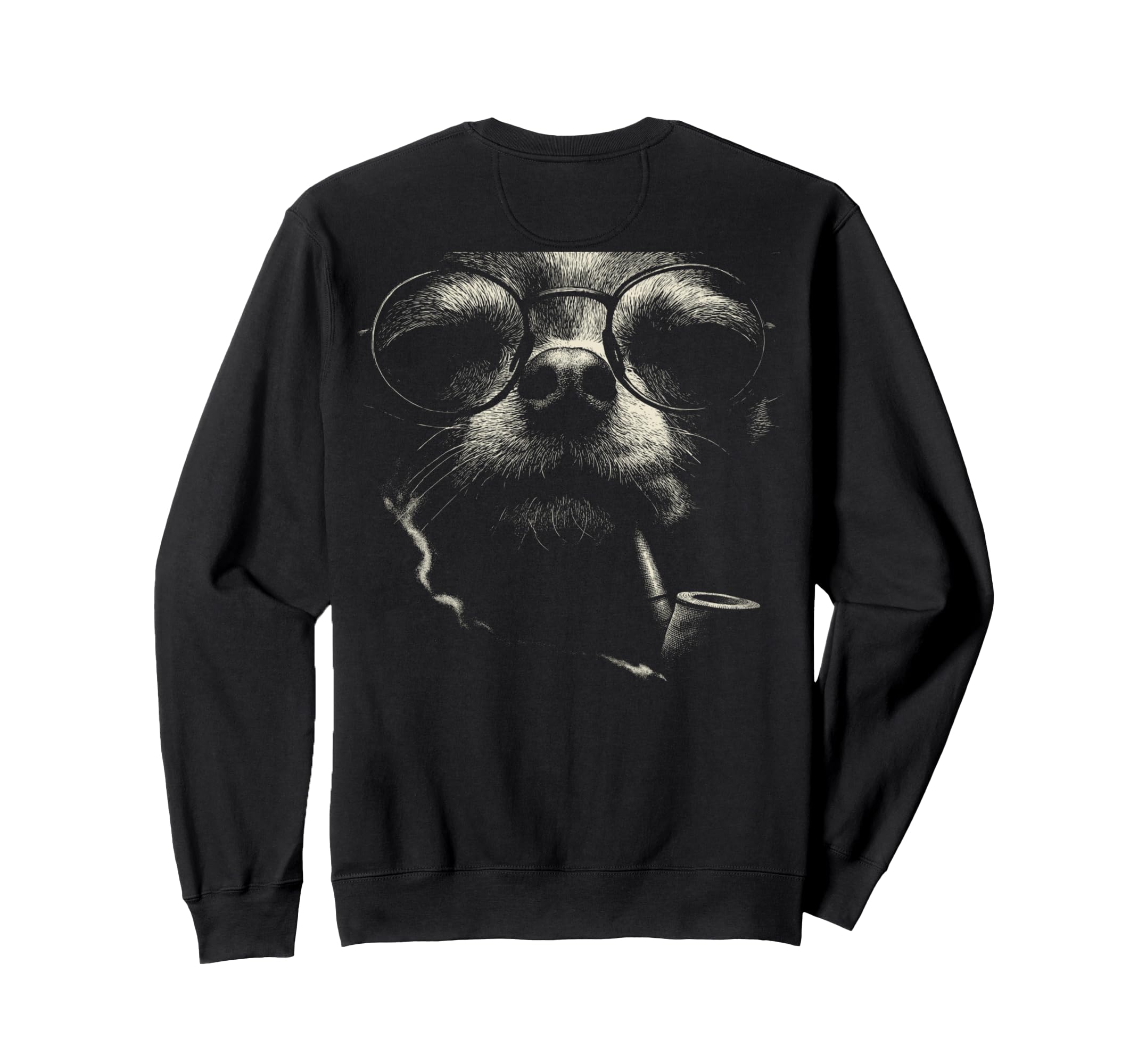 Fun Chihuahua Smoking Pipe Glasses Sweatshirt - Trendy Graphic Men Women - T-Shirt, Sweatshirt, Hoodie