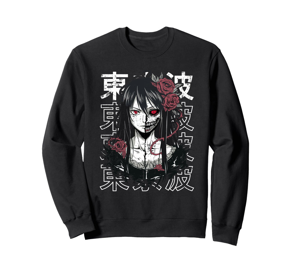 Horror Anime Goth Devil Creepy Sweatshirt - Novelty Apparel for Adults - T-Shirt, Sweatshirt, Hoodie