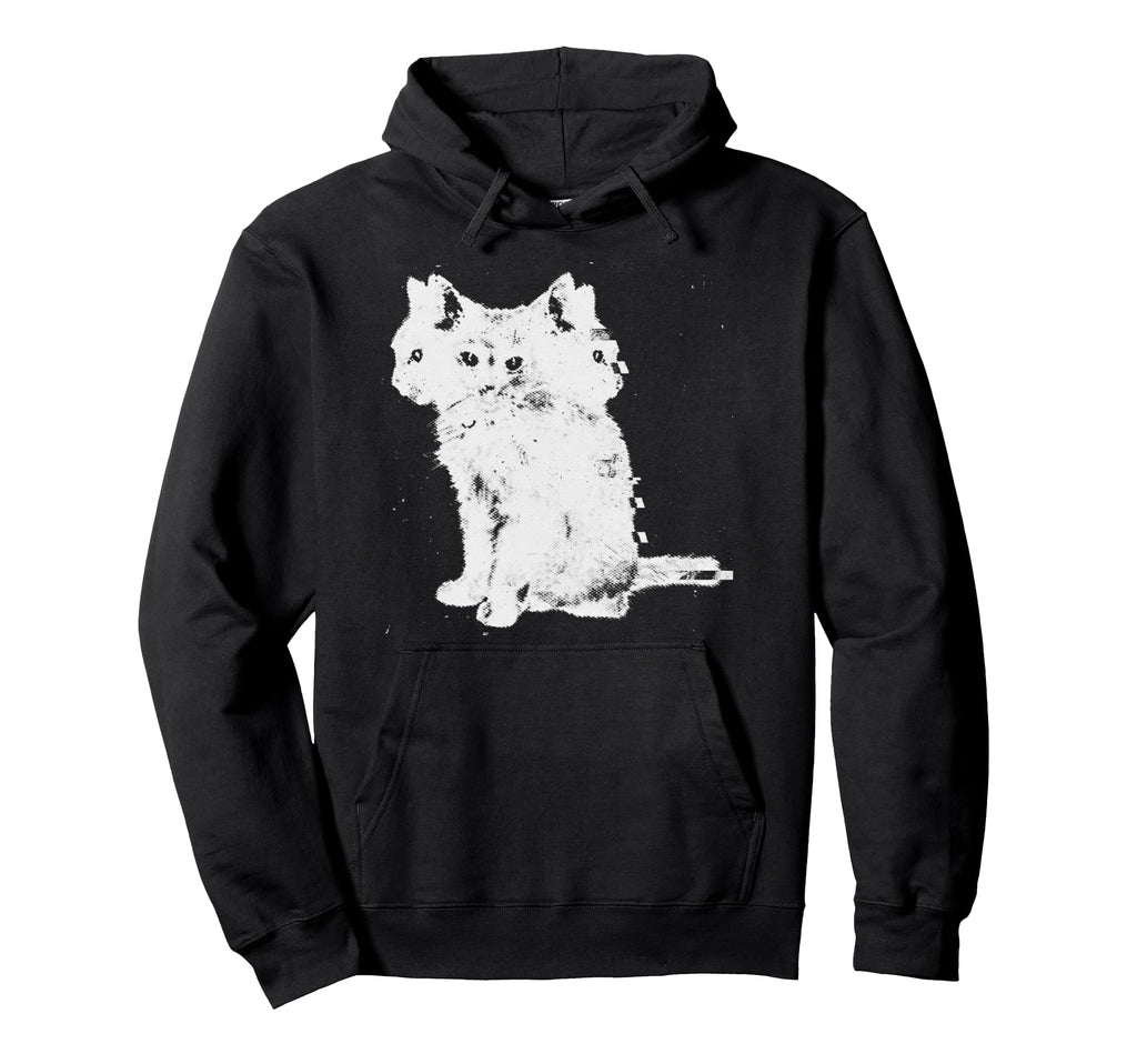 Glitch Aesthetic Cat Pastel Goth Hoodie - Casual Everyday Wear Men Women - T-Shirt, Sweatshirt, Hoodie