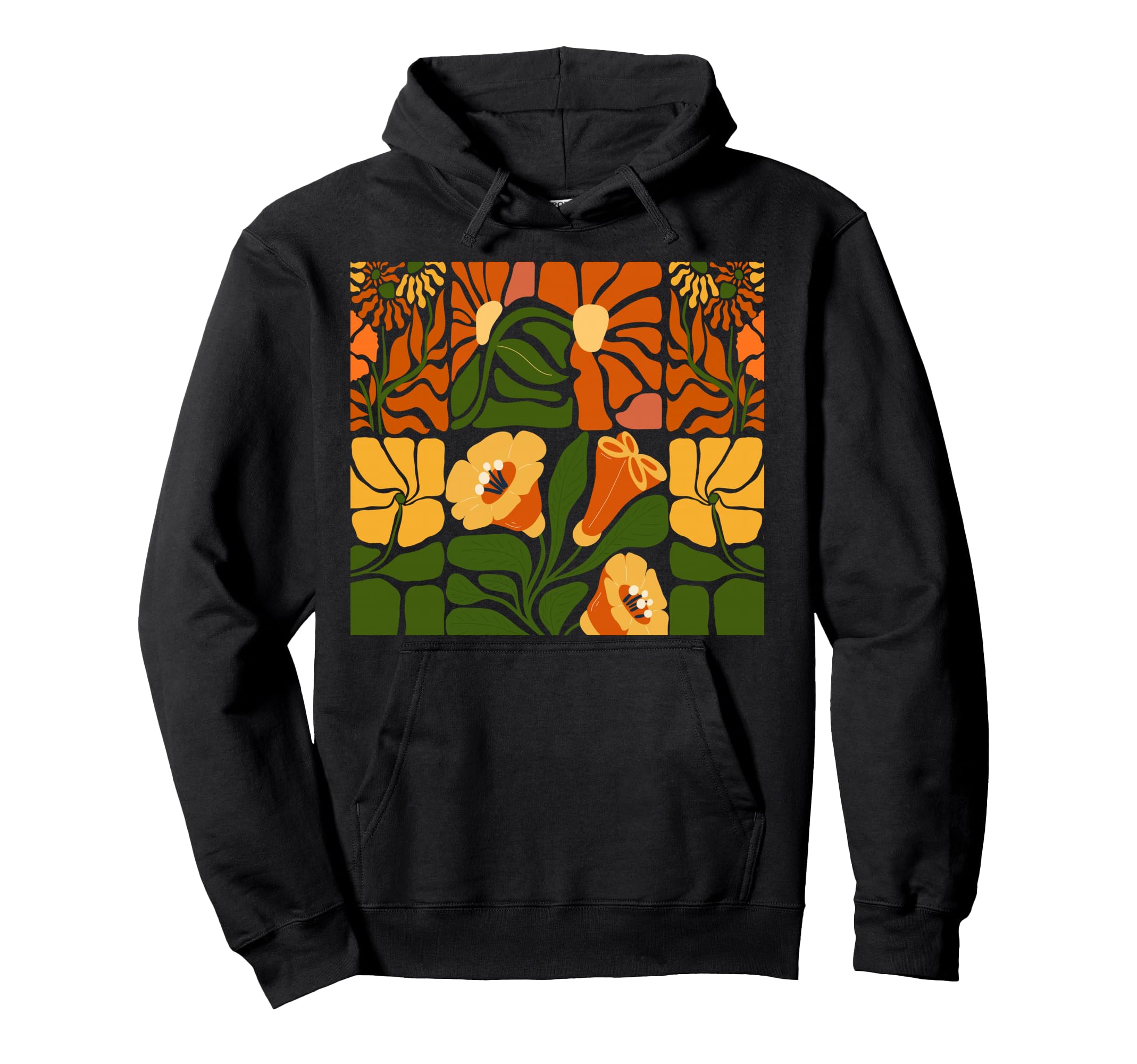 Abstract Floral Flower Boho Matisse Hoodie - Custom Art Print Unisex - T-Shirt, Sweatshirt, Hoodie