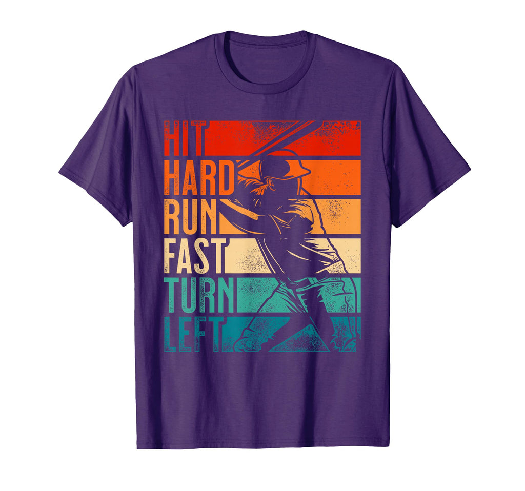Distressed Hit Hard Run Fast Turn Left T-Shirt - Fun Novelty Design Unisex - T-Shirt, Sweatshirt, Hoodie