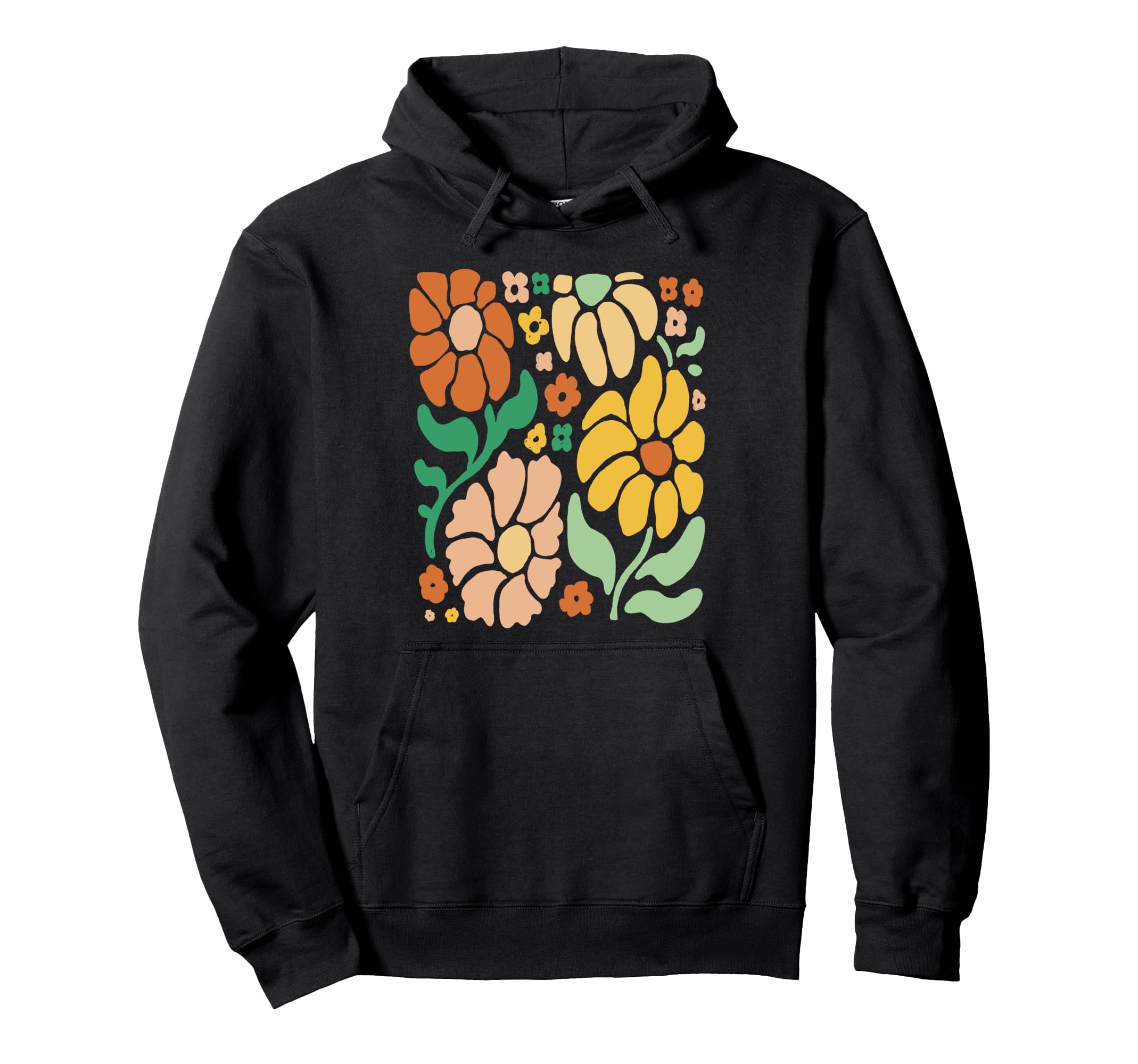 Boho Floral Groovy Flowers Aesthetic Hoodie - Minimalist Print for Adults - T-Shirt, Sweatshirt, Hoodie