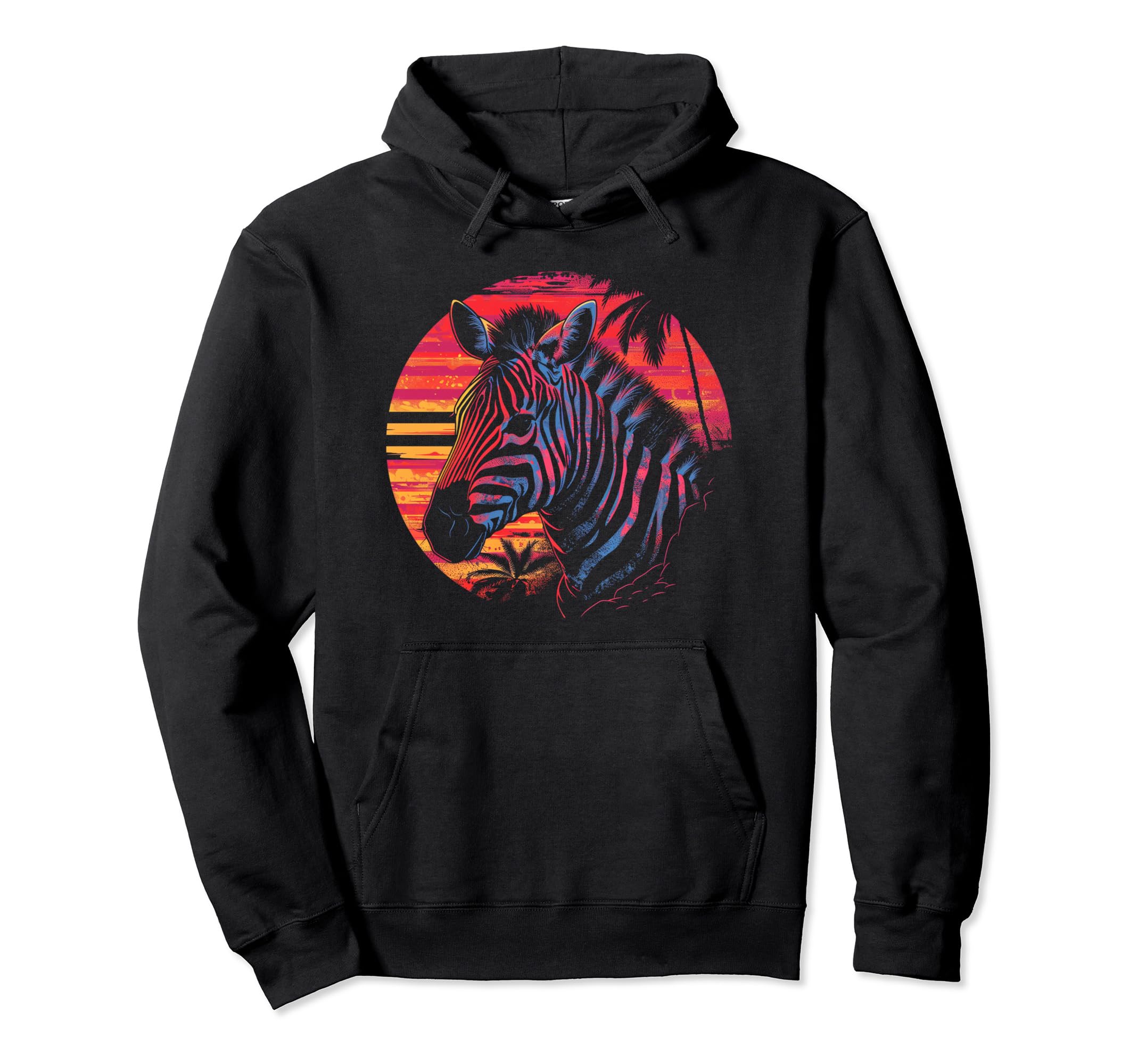Zebra Vaporwave Aesthetic Synthwave 80S Hoodie - Minimalist Print Unisex - T-Shirt, Sweatshirt, Hoodie